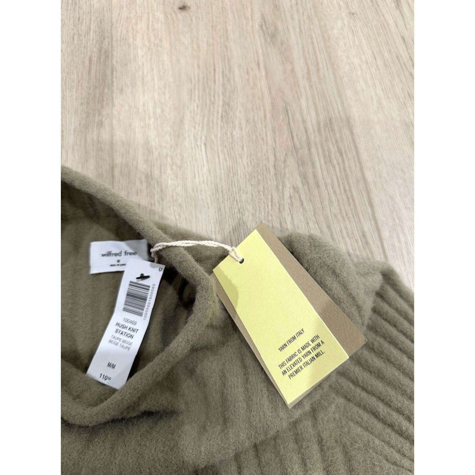 Vintage NWT Wilfred Free Women's Mini Sweater Dress Hush Knit Station Beige Mock Neck Long Sleeve Pullover 99% Nylon 1% Elastane M/Medium Brand New with Tags Size M / US 6-8 / IT 42-44 - 7 Thumbnail
