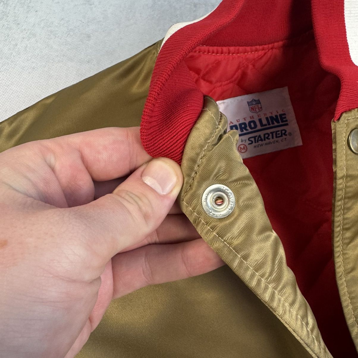 NFL × Starter × Vintage 80s STARTER SAN FRANCISCO 49ers NFL SATIN BOMBER JACKET Sz M Size US M / EU 48-50 / 2 - 10 Thumbnail