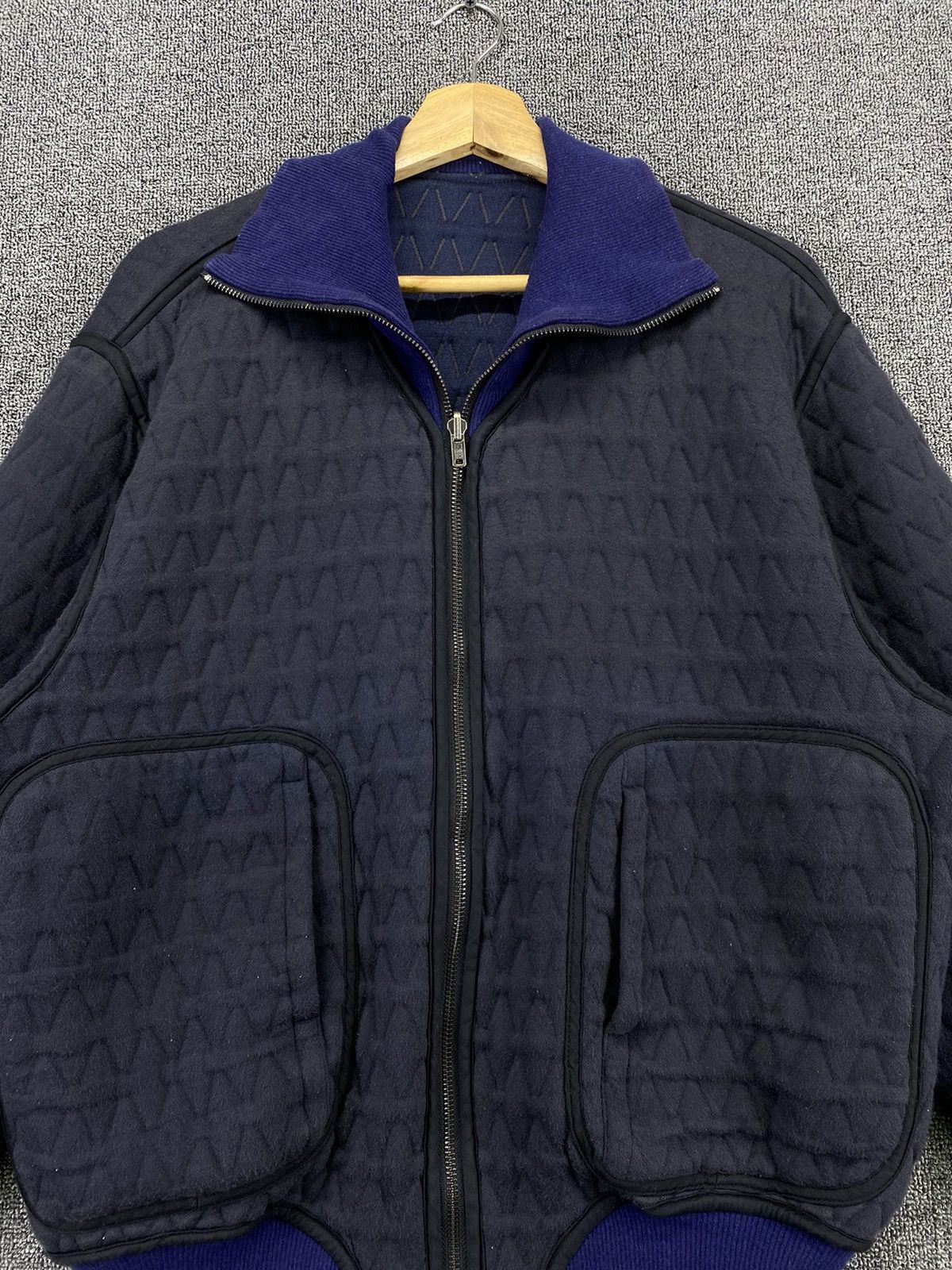 Issey Miyake × Vintage Vintage 80s Issey Miyake Skyline Reversible Bomber Jacket Size US L / EU 52-54 / 3 - 16 Thumbnail