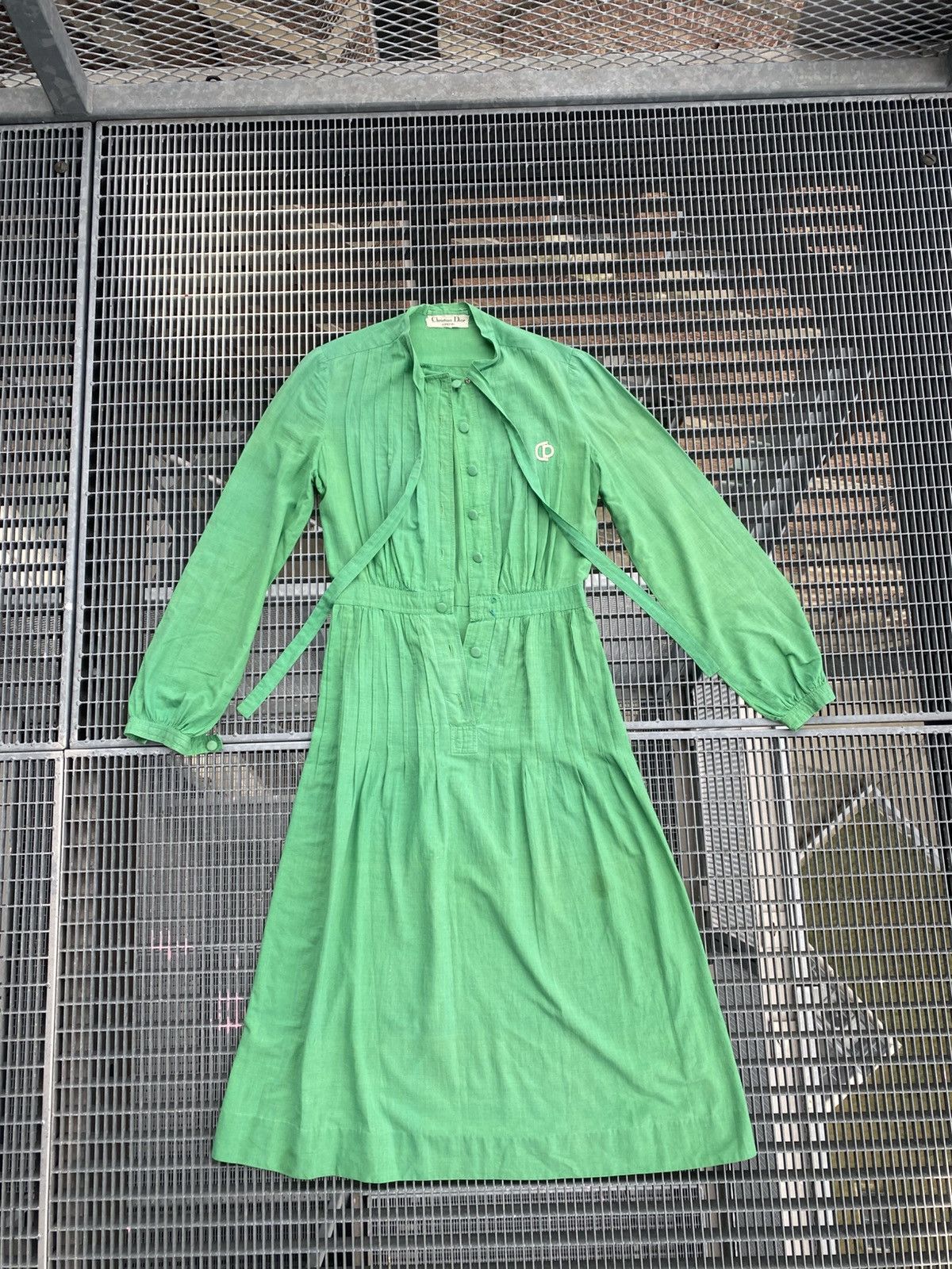 Christian Dior Monsieur Vintage 80s Christian Dior London CD Logo Cotton Dress Size M / US 6-8 / IT 42-44 - 2 Thumbnail