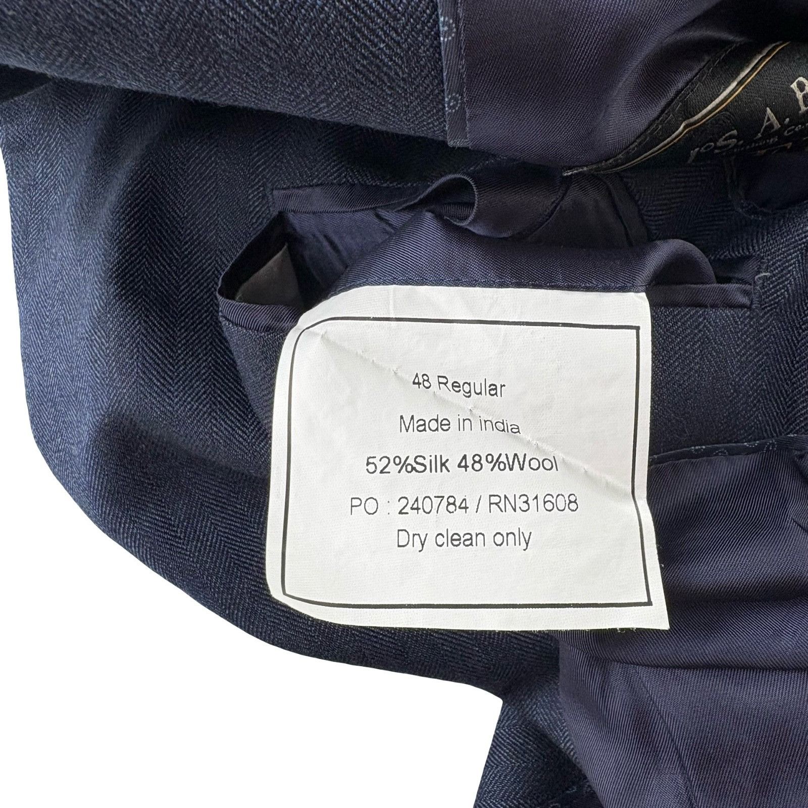 Jos. A. Bank Jos. A. Bank Reserve Men’s Wool/Silk Blend Herringbone Blaze Size 48R - 3 Thumbnail