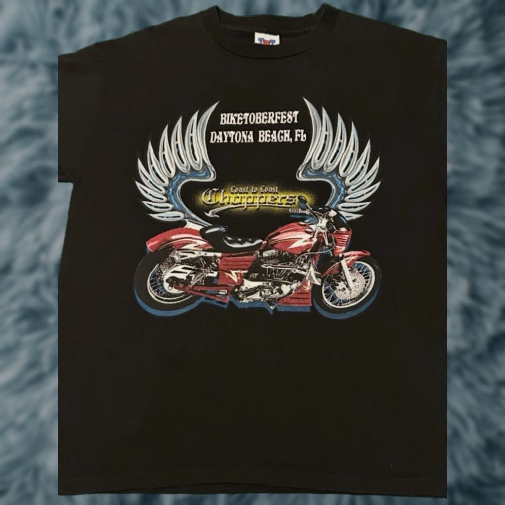 Vintage VINTAGE Daytona Biketoberfest Biker Choppers Coast To Coast VTG Shirt XL Men T-Shirt Black Size US XL / EU 56 / 4 - 1 Thumbnail