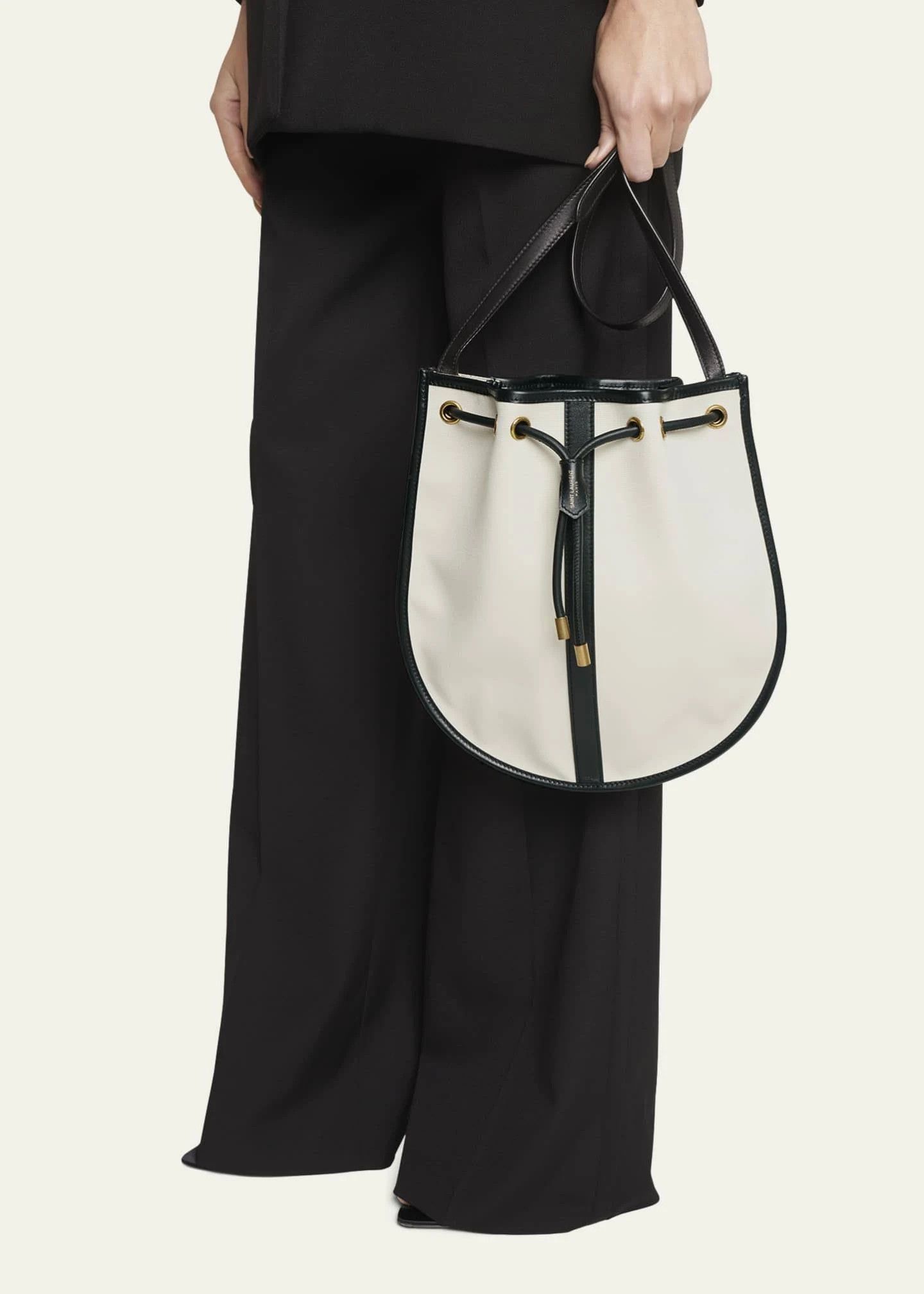 Saint Laurent Paris o1s1wg111124 Size: OS / Leather Shoulder Bag Bianco & Nero Size ONE SIZE - 4 Thumbnail