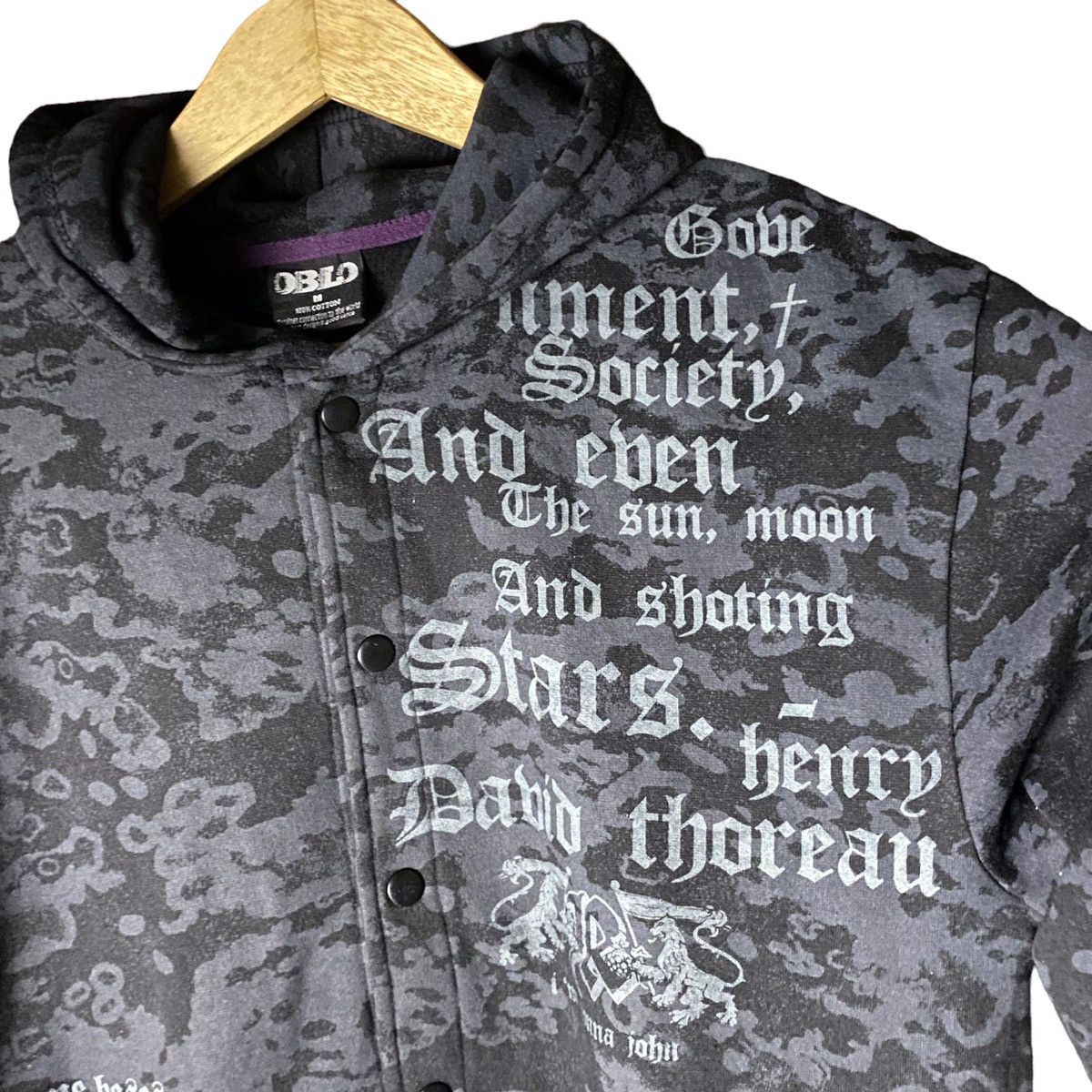 Japanese Brand 2000's Oblo Japanese Poem Tattoo Hoodie ifsixwas9 Size US M / EU 48-50 / 2 - 4 Thumbnail