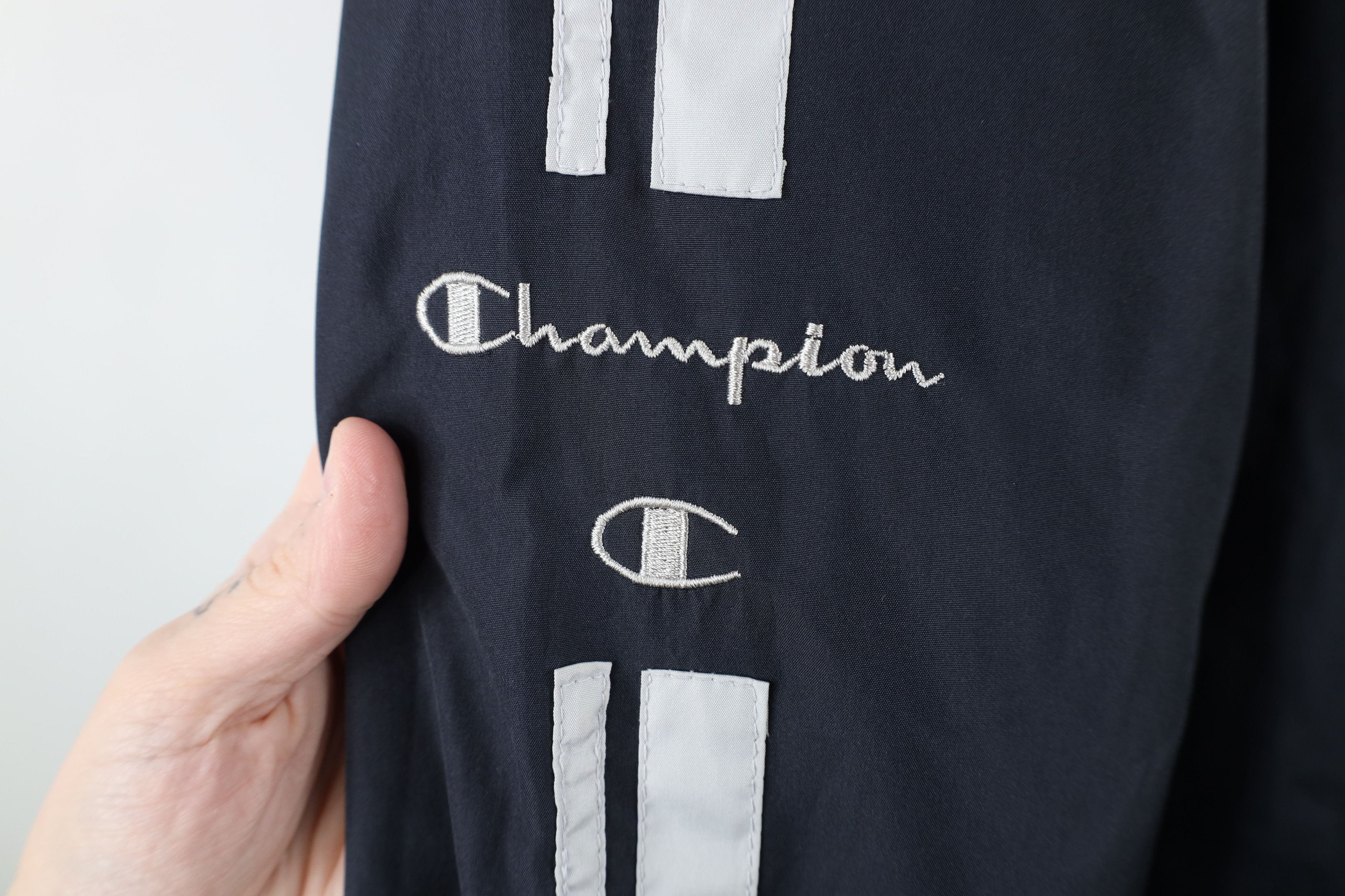 Champion × Vintage Vintage 90s Champion Lined Windbreaker Bomber Jacket Black Size US M / EU 48-50 / 2 - 7 Thumbnail