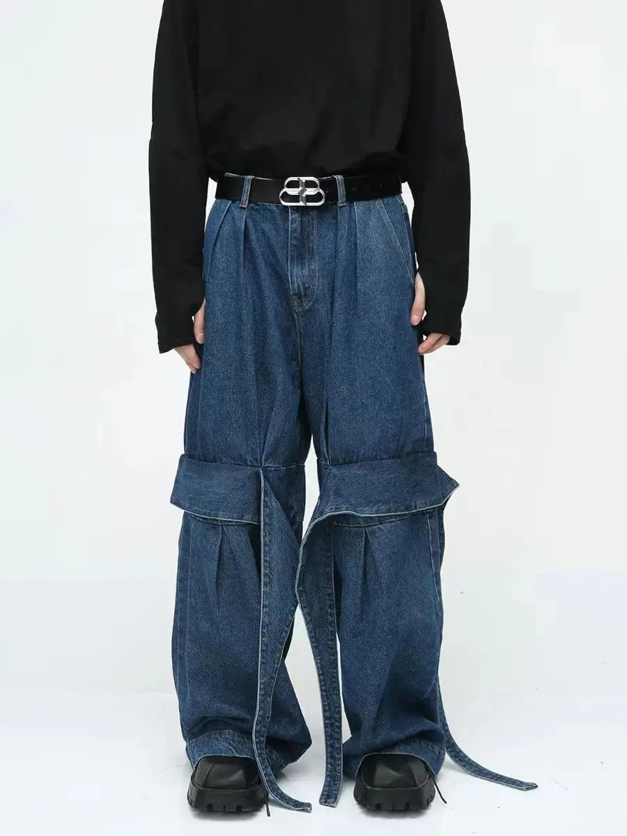 Japanese Brand × Jean Deconstructed Design Strappy Hip Hop Jeans Size US 33 - 1 Thumbnail
