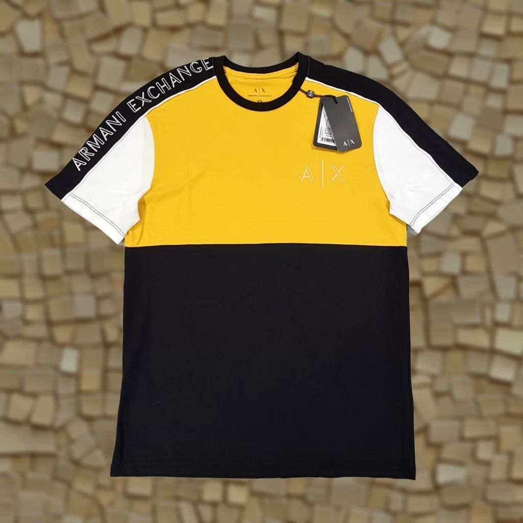 Armani Exchange Armani Exchange Mens T Shirt Colourblock XS Yellow Black Short Sleeve Crew Neck Cotton Tee Jersey Logo Modern City 90s? Size US XS / EU 42 / 0 - 1 Thumbnail