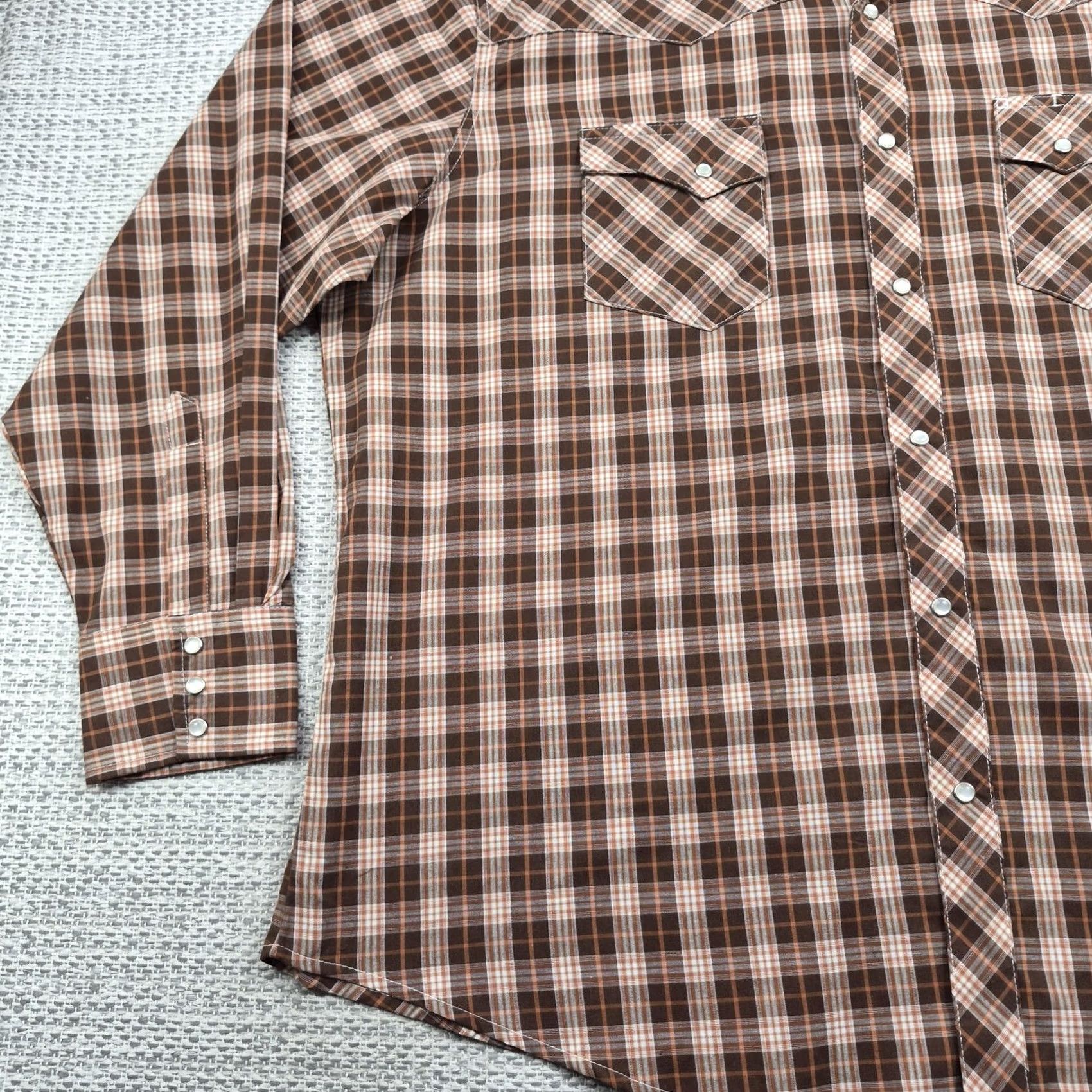 Wrangler Wrangler Wrancher Snap Up Shirt Mens 2XL Plaid Long Sleeve Western Cowboy Size US XXL / EU 58 / 5 - 3 Thumbnail
