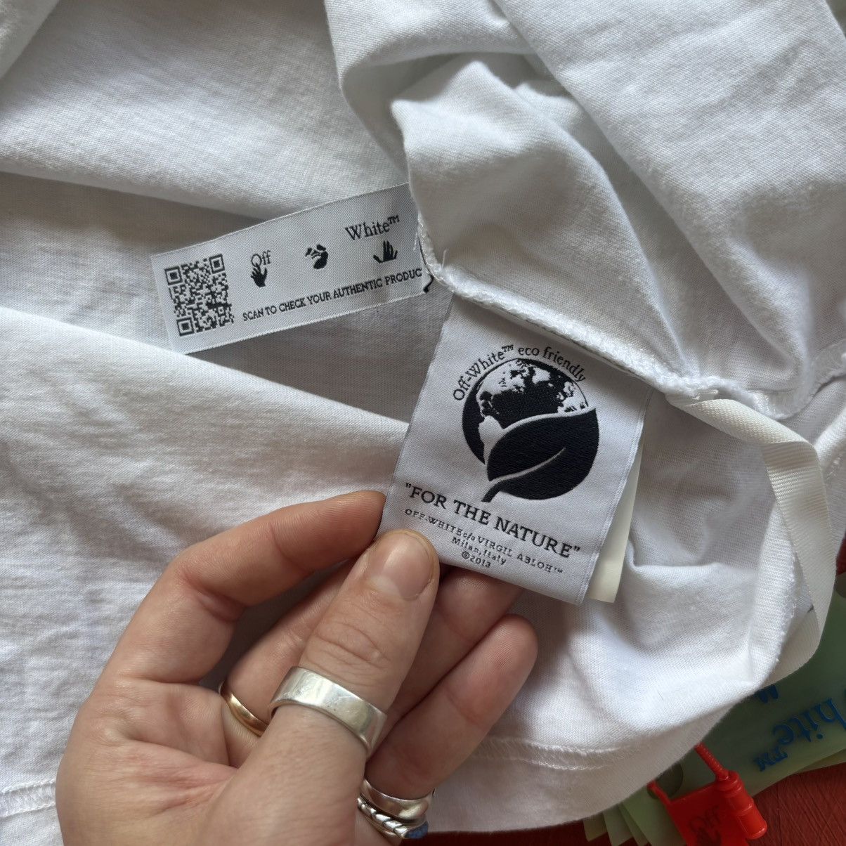 Off-White OFF-WHITE 70s Type Logo cotton t-shirt Size US M / EU 48-50 / 2 - 5 Thumbnail