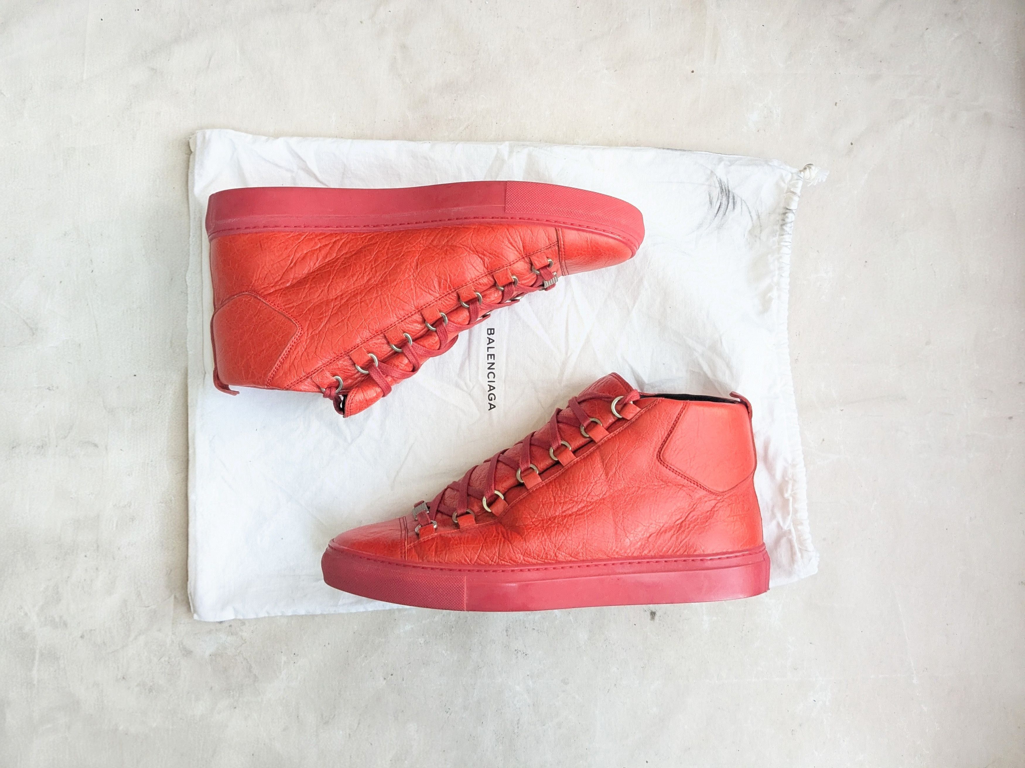 Balenciaga Balenciaga Arena Red 11 High Tops Leather Size US 11 / EU 44 - 1 Thumbnail