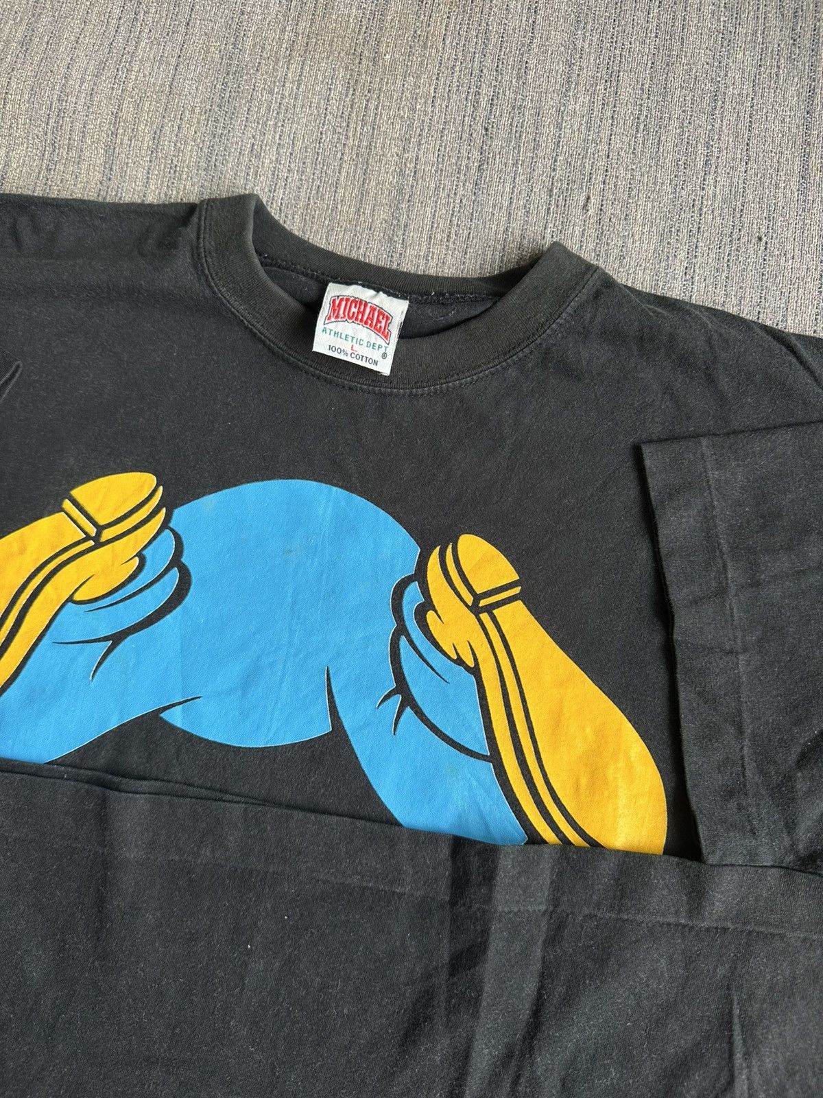 Disney × Mickey Mouse × Vintage Vintage 90’s Goofy Upside Down Disney Cartoon Single Stitch Size US L / EU 52-54 / 3 - 3 Thumbnail