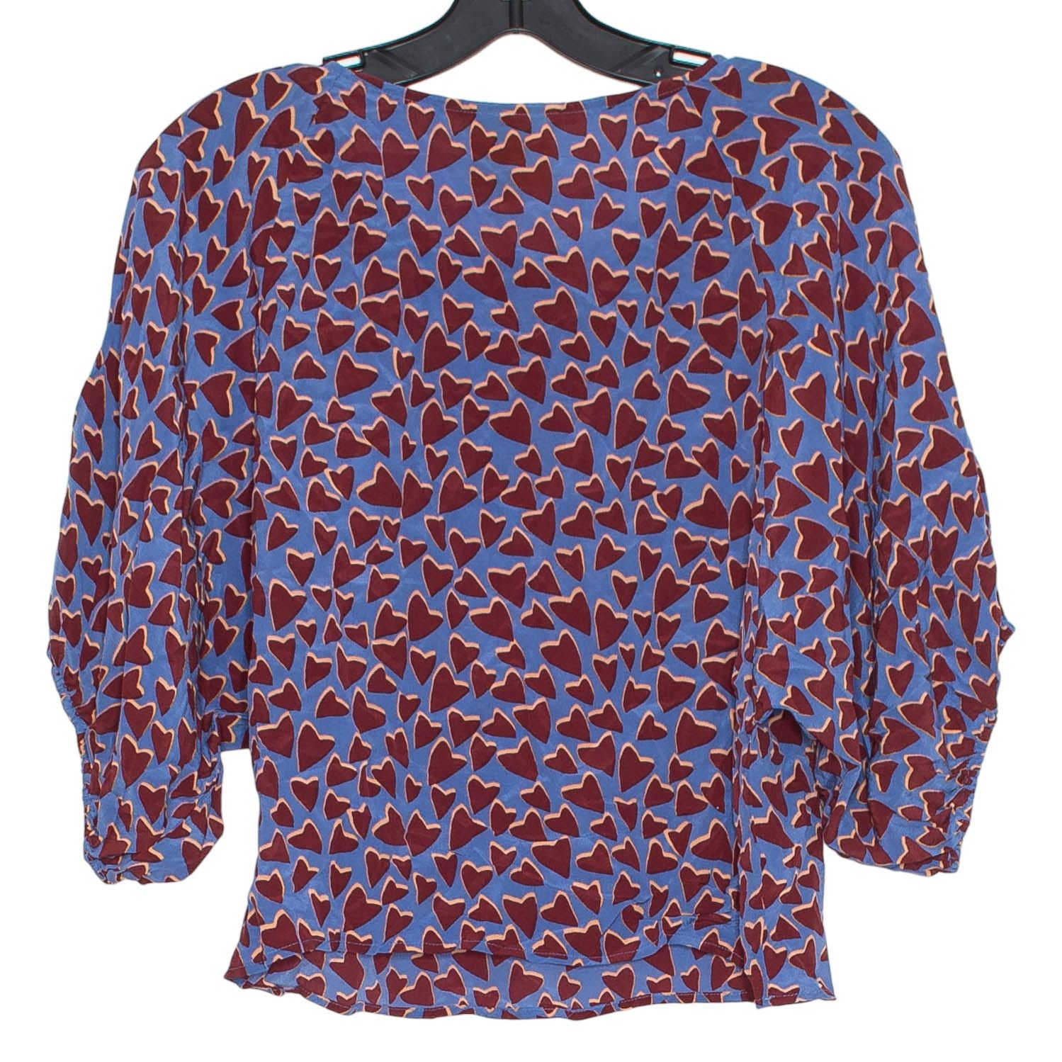Anthropologie Maeve Anthropologie Silk Top XS Heart Abstract Boho Artsy Size XS / US 0-2 / IT 36-38 - 3 Thumbnail
