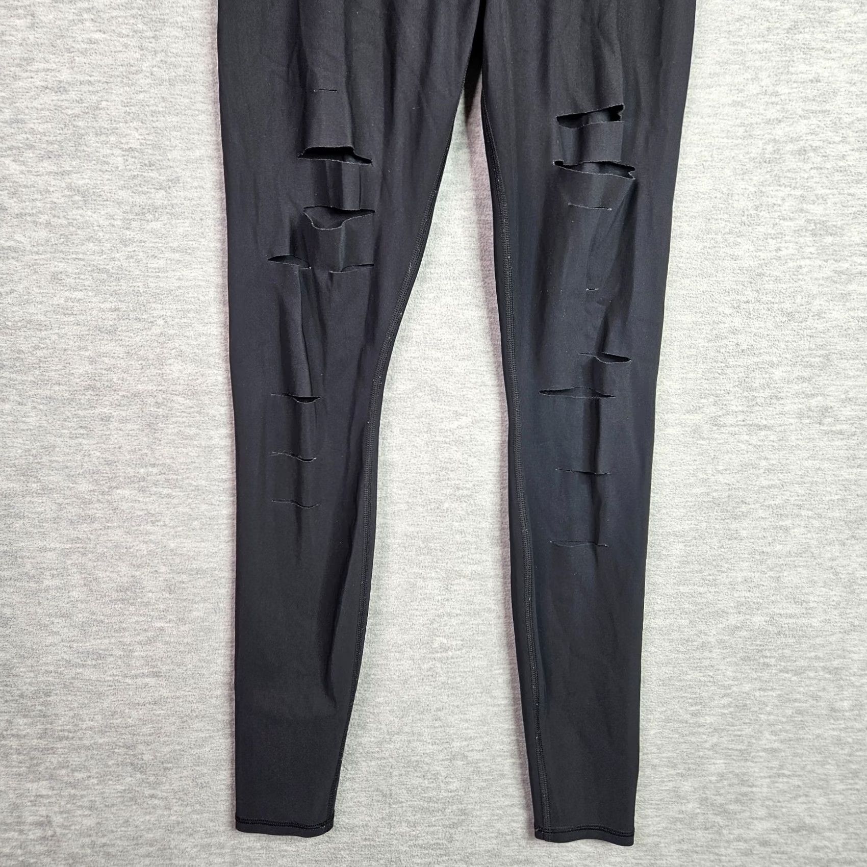 Alo ALO Yoga Black High Waist Ripped Warrior Legging S Women Skinny Size S Leggings Activewear Casual Size 28" / US 6 / IT 42 - 5 Thumbnail