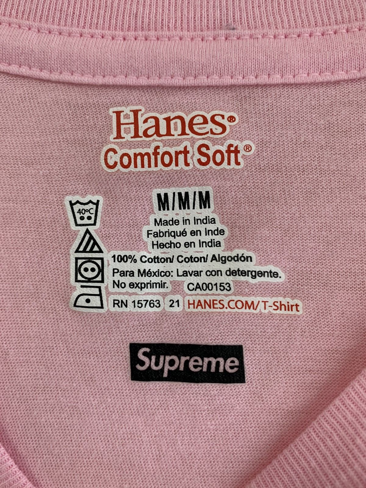 Supreme Supreme x Hanes Comfort Pink Tee , size M Size US M / EU 48-50 / 2 - 3 Thumbnail
