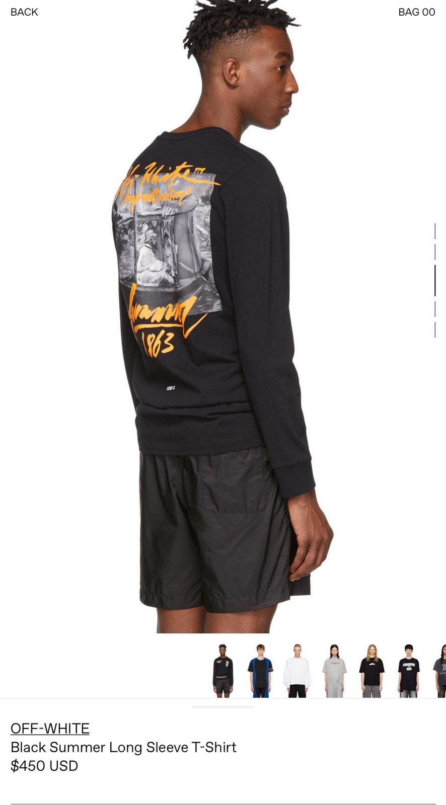 Off-White Black Summer Long Sleeve T-Shirt Size US M / EU 48-50 / 2 - 14 Thumbnail