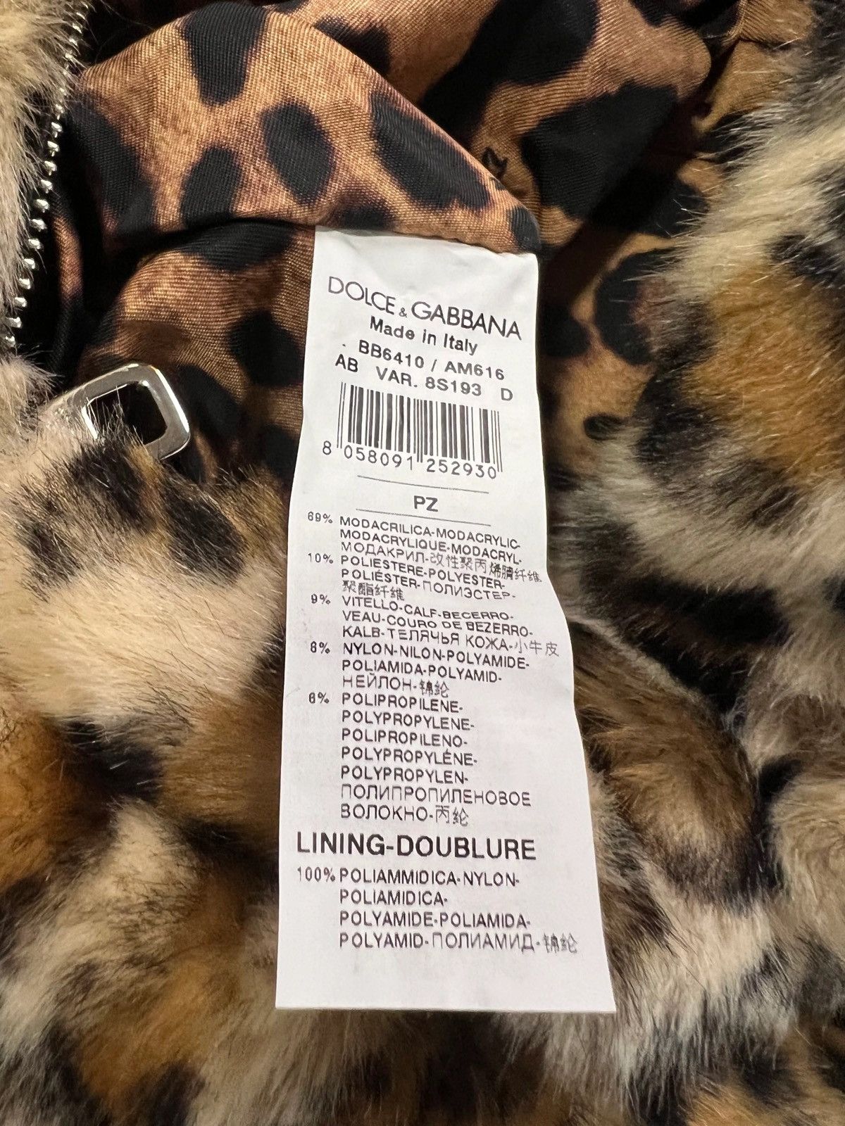 Dolce & Gabbana DOLCE & GABBANA AW17 LARGE CHEETAH BACKPACK SZ:OS Size ONE SIZE - 8 Thumbnail