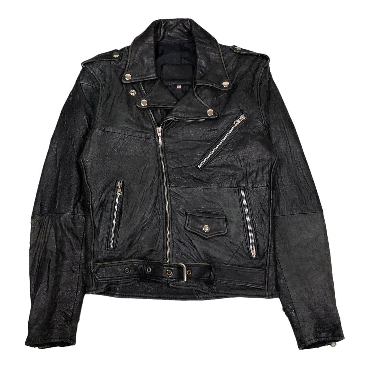 Toyo Enterprises 🔥VINTAGE LEATHER BIKER JACKET DOUBLE BREAST Size US S / EU 44-46 / 1 - 1 Thumbnail