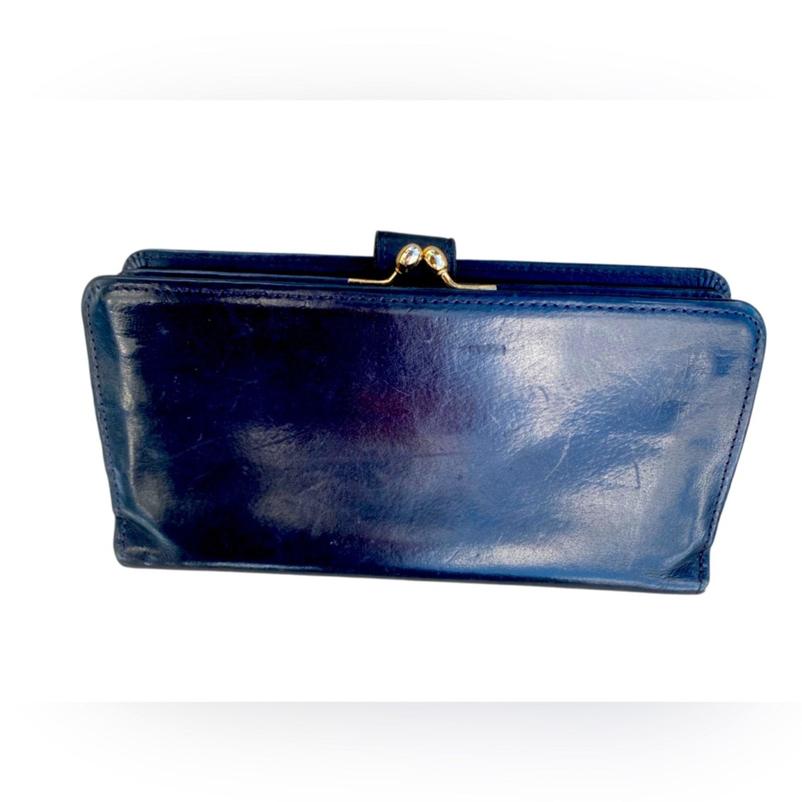 Coach VTG 80’s NWOT COACH LEATHER BRASS COIN CLASP BLACK WALLET Size ONE SIZE - 2 Thumbnail