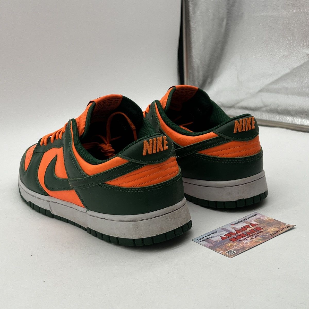 Nike Nike dunk low Miami Hurricanes Size US 12.5 / EU 45-46 - 4 Thumbnail