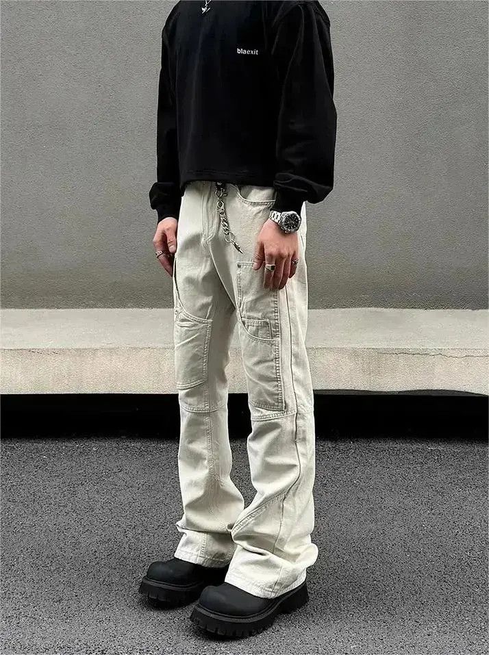 Japanese Brand Straight leg multi pocket flared jeans Size US 32 / EU 48 - 3 Thumbnail