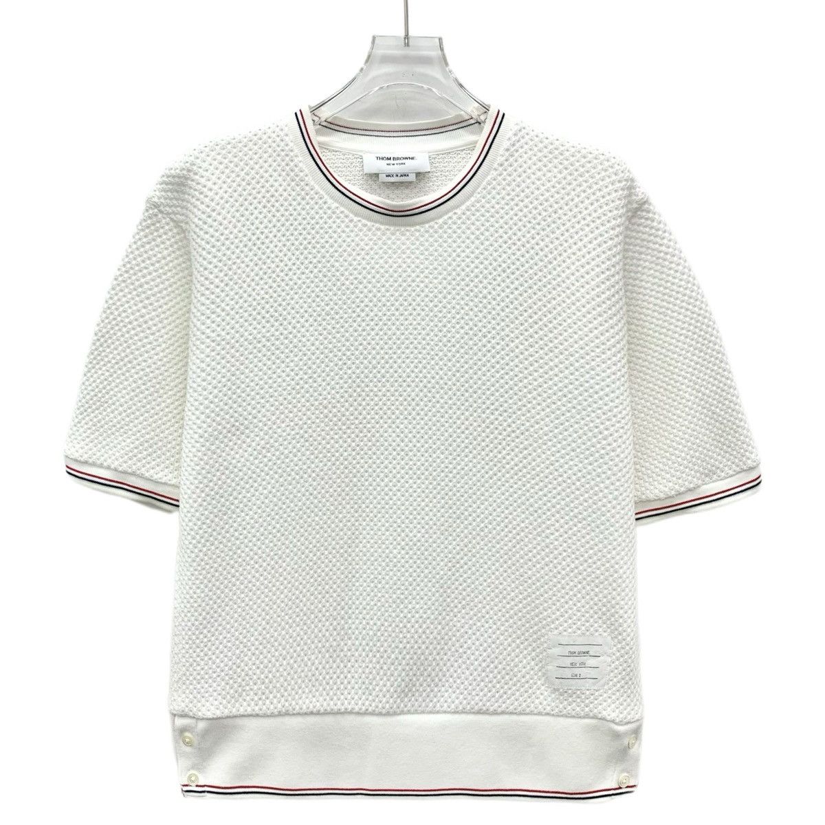 Thom Browne Thom Browne White Striped Trim Short Sleeve T-Shirt K26WX Size M / US 6-8 / IT 42-44 - 1 Thumbnail