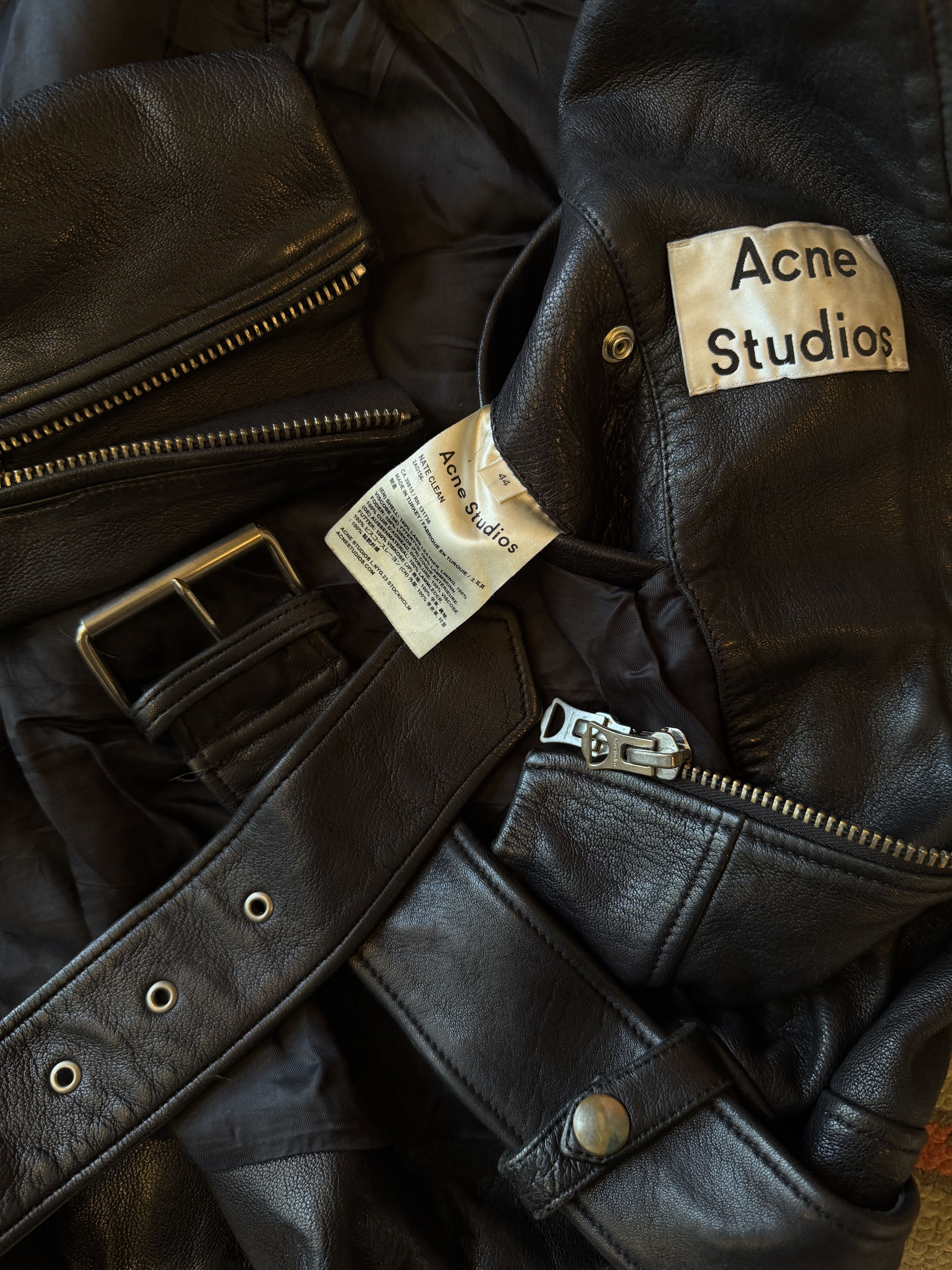 Acne Studios Nate Clean Leather Motorcycle Jacket Size US S / EU 44-46 / 1 - 5 Thumbnail