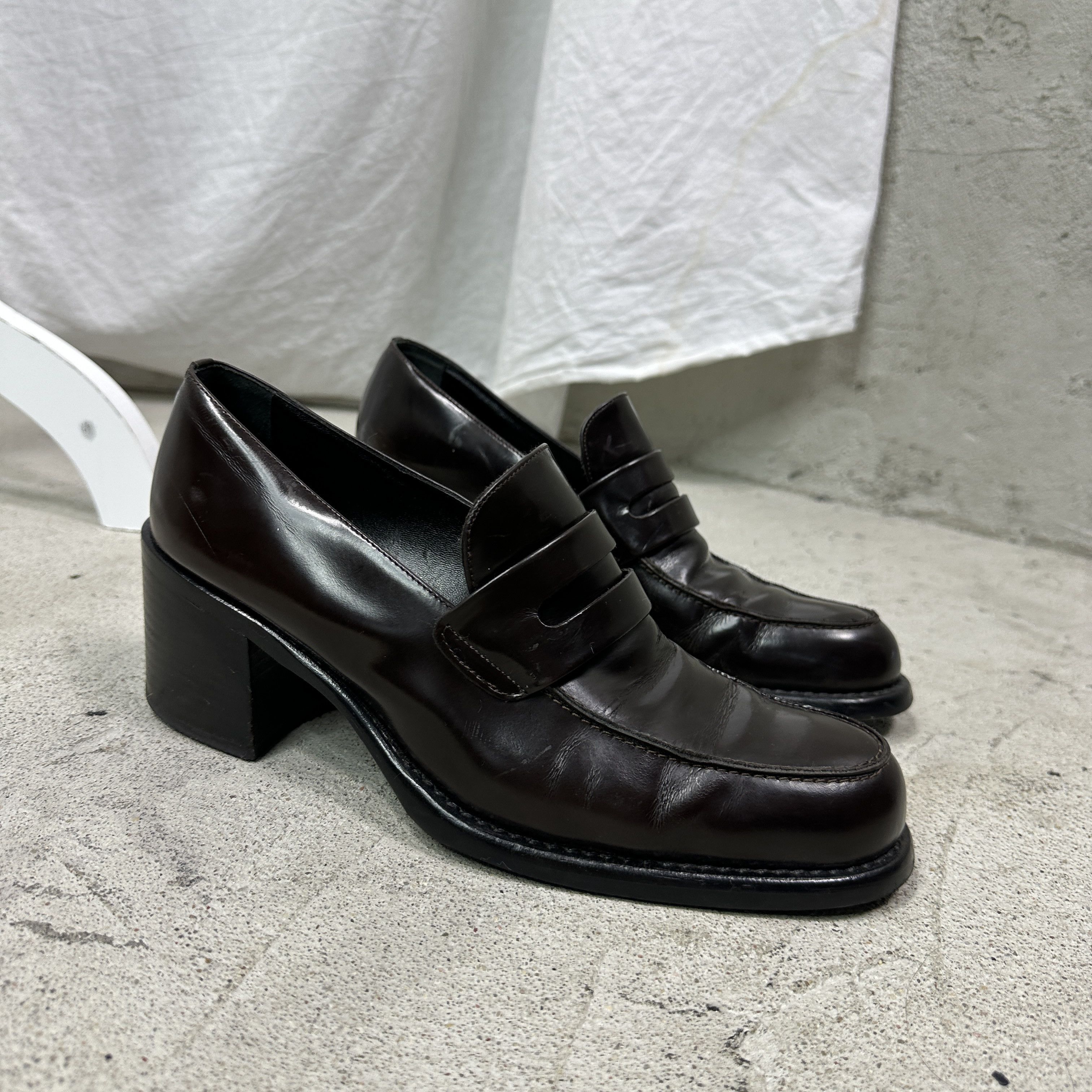 Vintage Vintage Avant Garde Leather Moccasins Heels Y2K Size US 10 / IT 40 - 2 Thumbnail