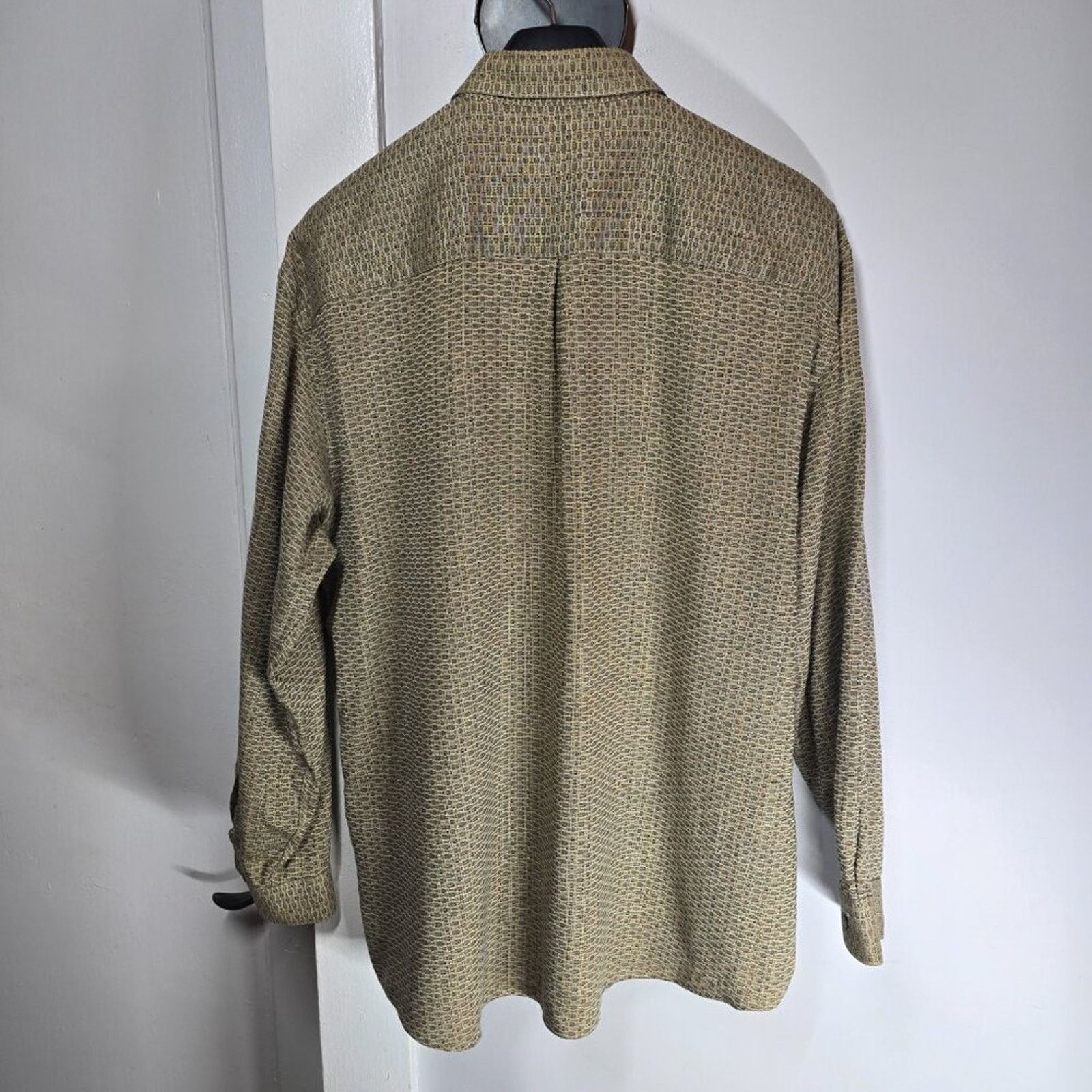 Jhane Barnes Jhane Barnes Japanese Woven Geometric Shirt Tan Brown Size US L / EU 52-54 / 3 - 2 Thumbnail