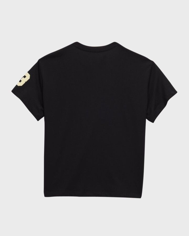 Amiri o1w1db11224 KIDS Asymmetrical Logo-Print T-Shirt in Black Size US XXS / EU 40 - 2 Thumbnail