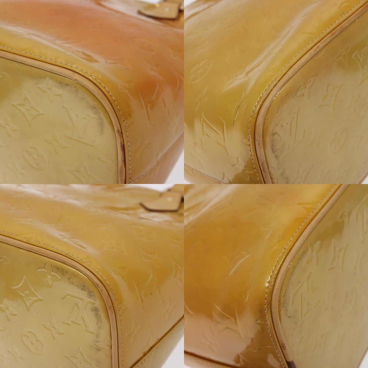 Louis Vuitton LOUIS VUITTON Monogram Vernis Houston Hand Bag Beige M91004 Size ONE SIZE - 10 Thumbnail