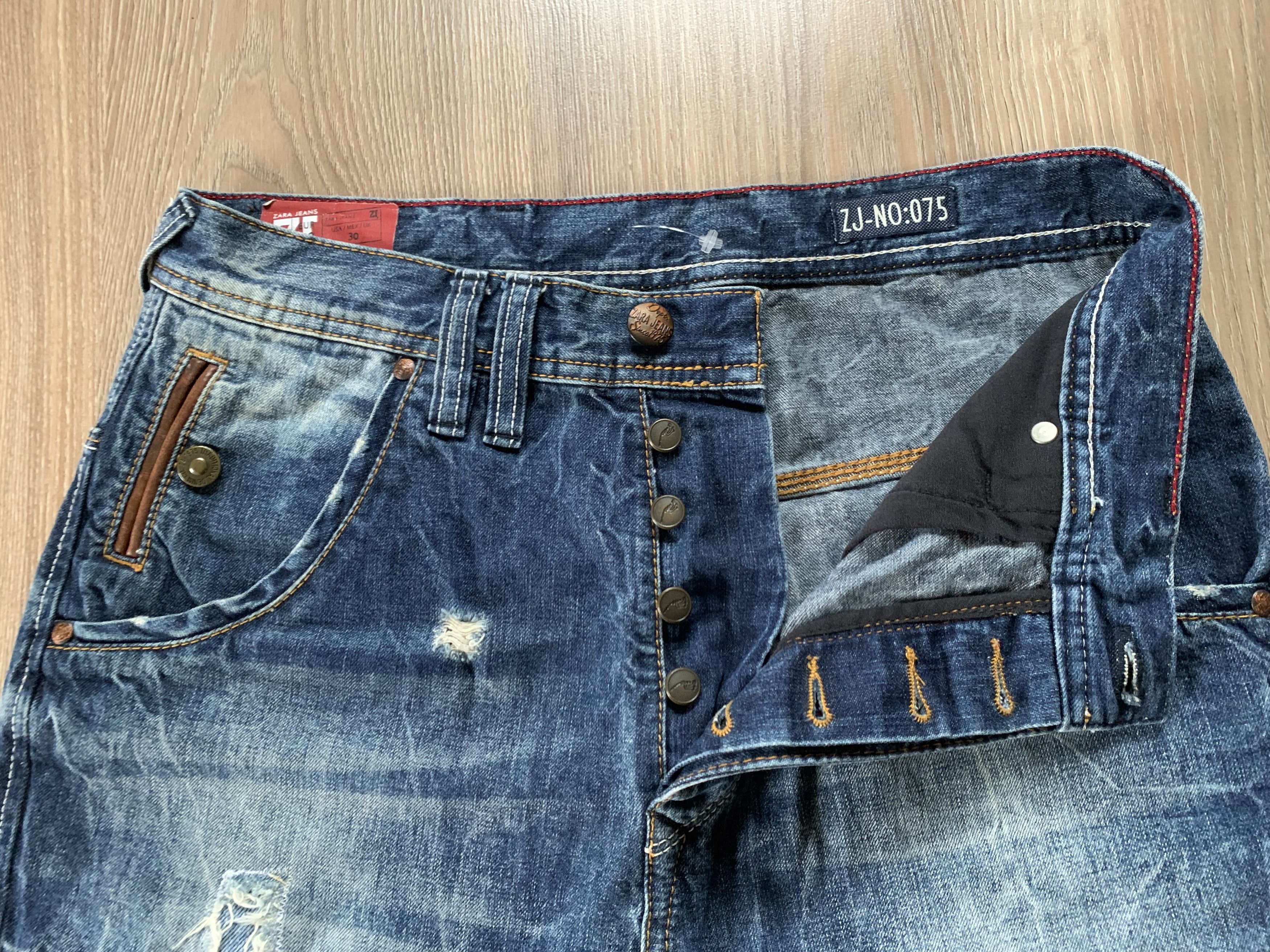 Zara Zara Man Light Blue Distressed Jeans Size US 30 / EU 46 - 5 Thumbnail