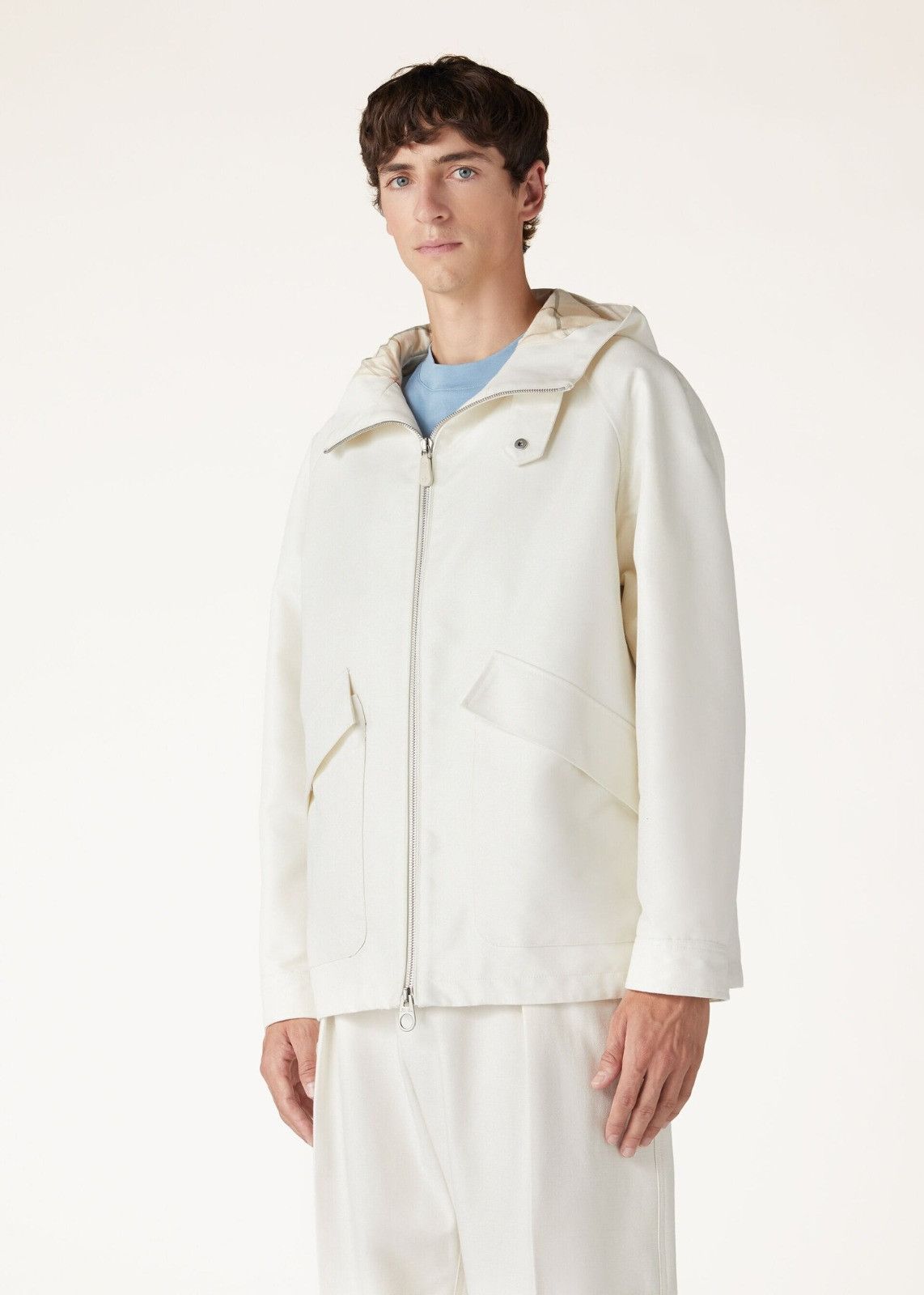 Loro Piana o1srvl11e0125 Seiro Blouson Jacket in White Size US L / EU 52-54 / 3 - 7 Thumbnail