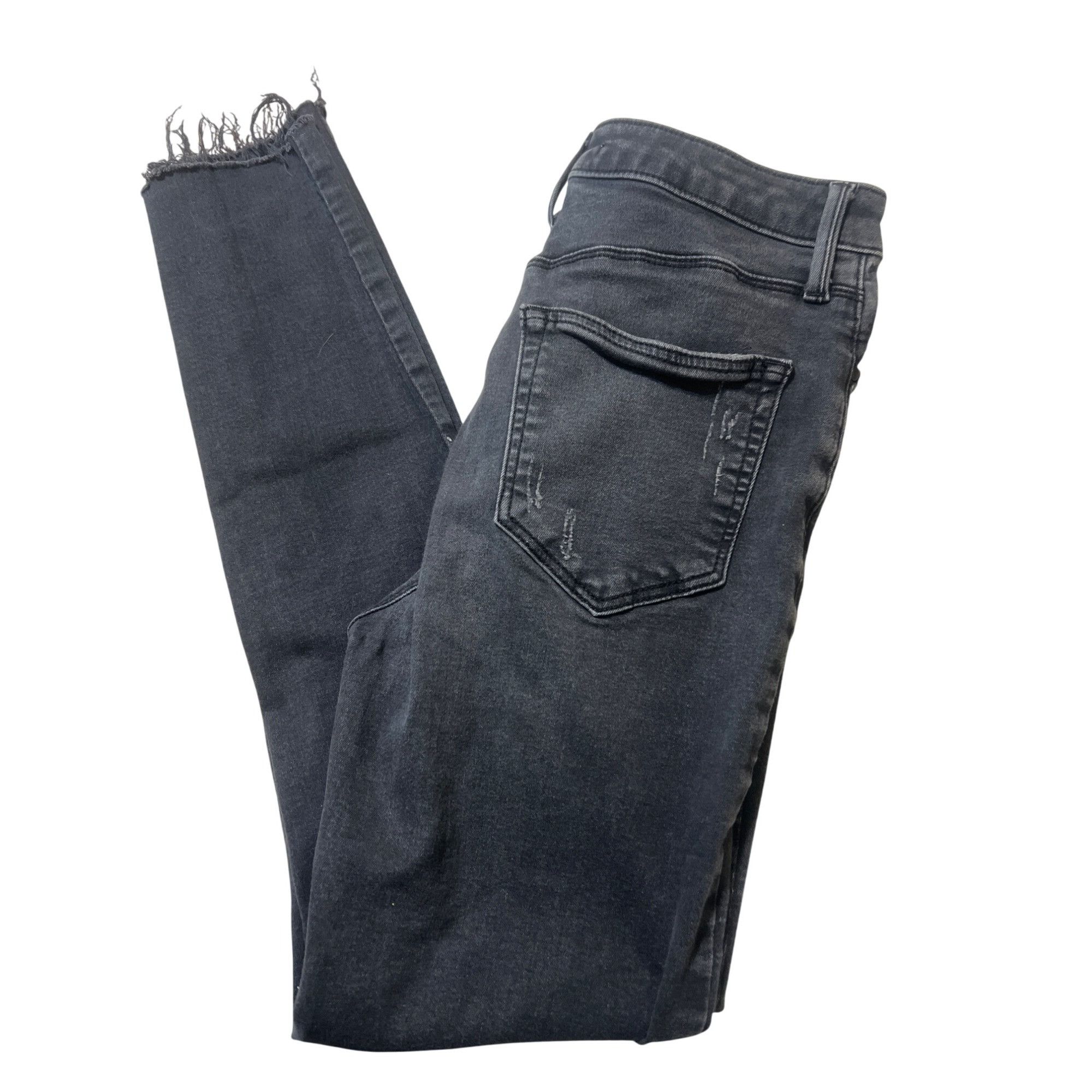 Forever 21 Forever 21 Distressed Black Skinny Jeans High Rise Frayed He Size 26" / US 2 / IT 38 - 4 Thumbnail