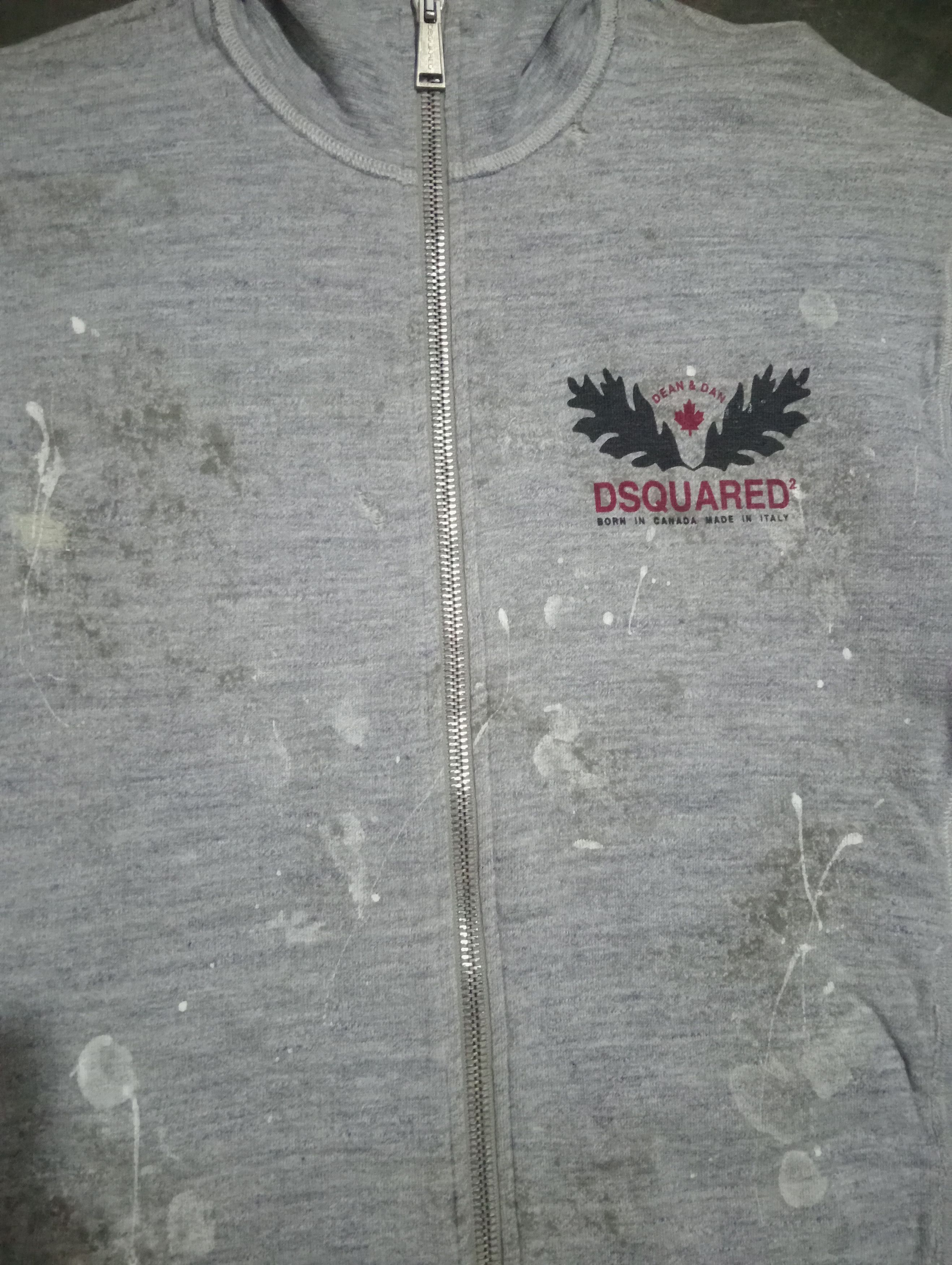 Dsquared2 Vintage Dsquared2 Distressed Zip-Up Sweatshirt Size US S / EU 44-46 / 1 - 4 Thumbnail
