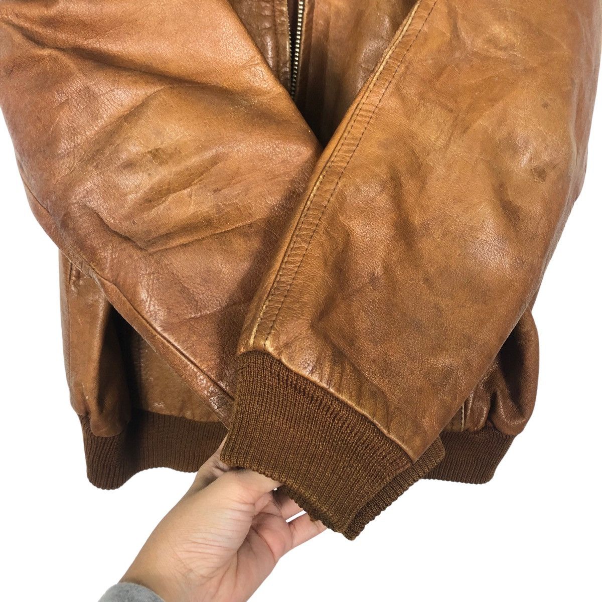 Japanese Brand 🔥90’s Vintage Leather Bomber Jacket Free Time Issey Miyake Size US XL / EU 56 / 4 - 12 Thumbnail