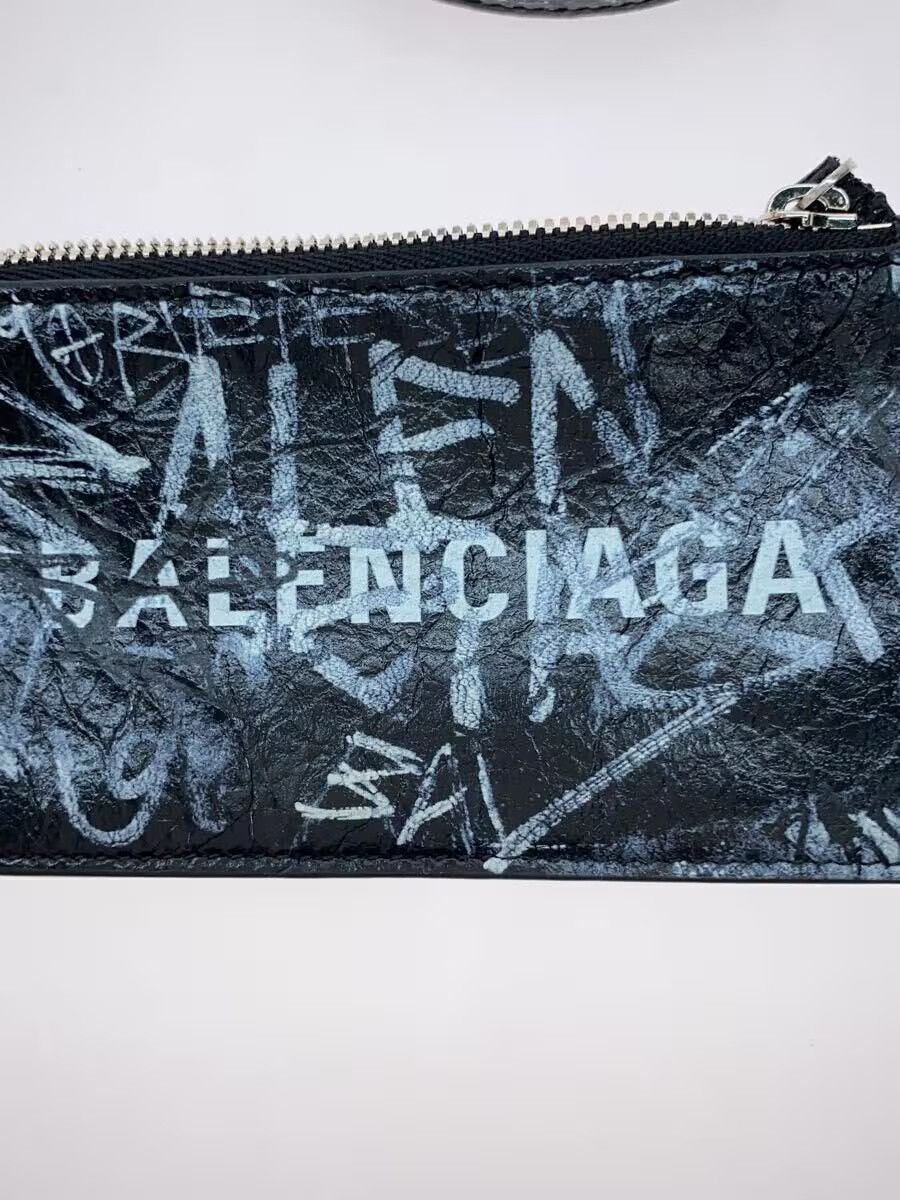 Balenciaga Balenciaga Graffiti Leather Card Holder Black Size ONE SIZE - 3 Thumbnail