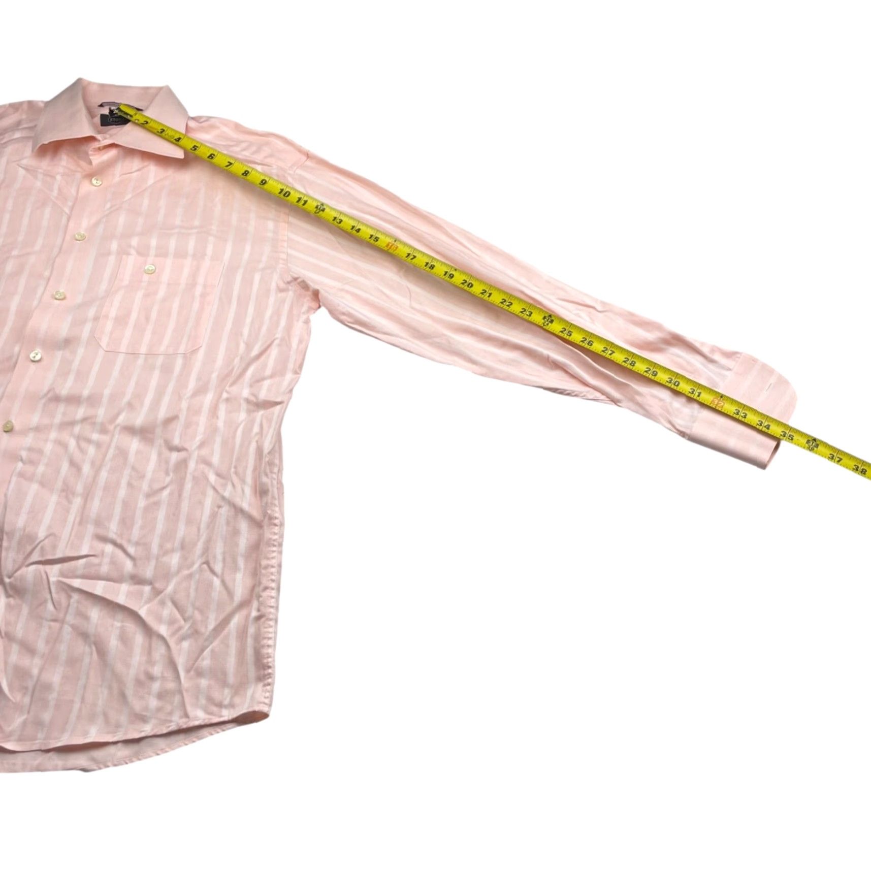 Eton Etón Dress Shirt XL 100% Cotton Wrinkle-Resistant Peach Stripe Long Sleeve Mens Shirt Size 46R - 5 Thumbnail