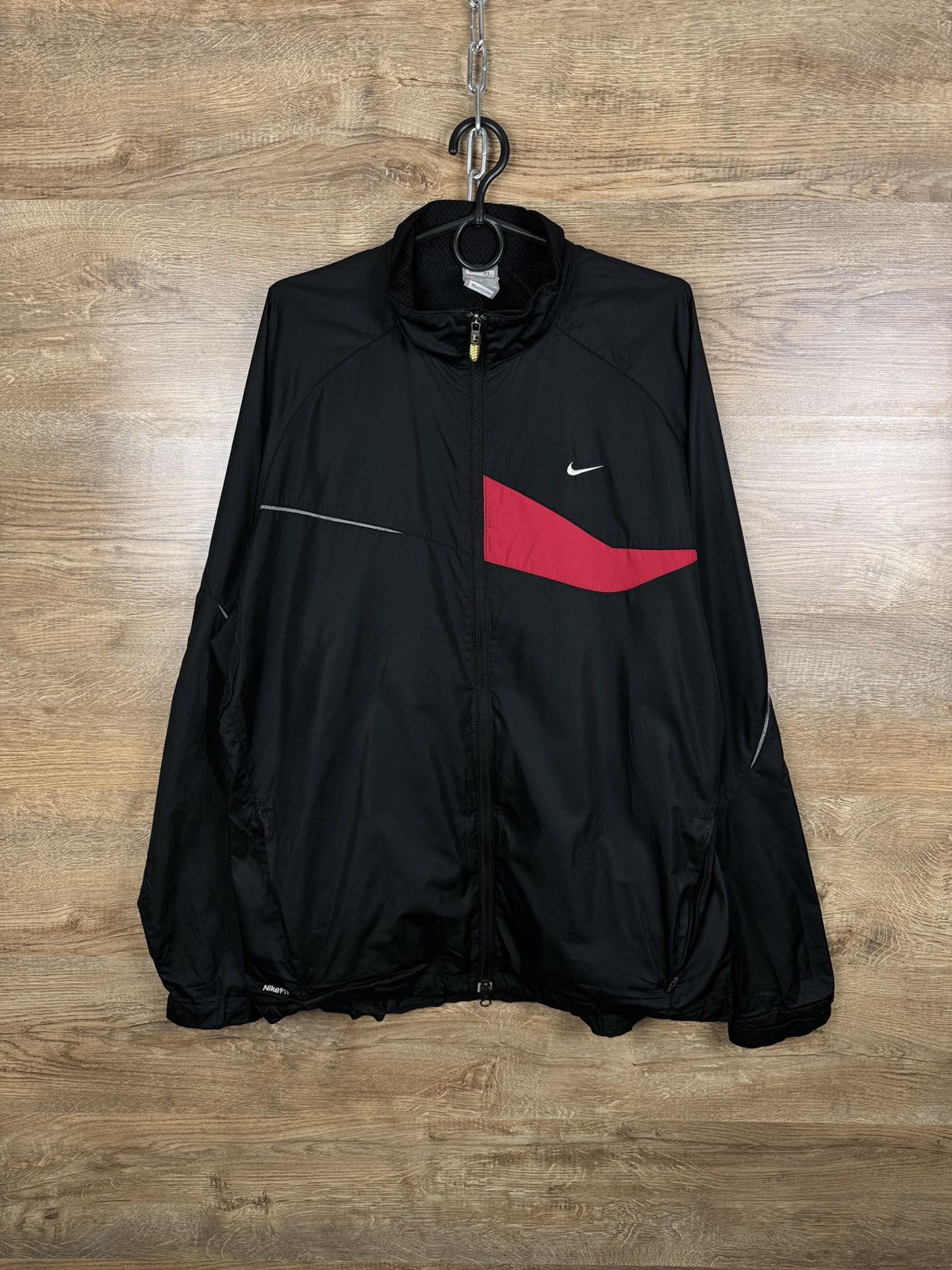Nike Mens Vintage Nike track jacket black swoosh y2k drill rare Size US XL / EU 56 / 4 - 1 Thumbnail