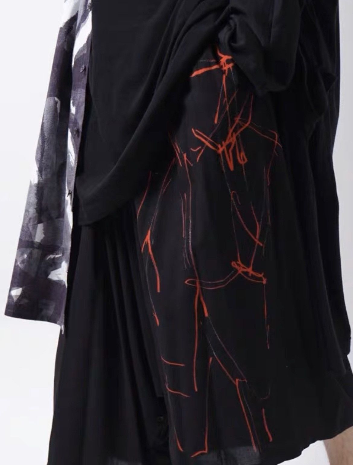 Yohji Yamamoto Yohji Yamamoto Black Scandal 19ss Printed Long Shirt-2505 Size US L / EU 52-54 / 3 - 7 Thumbnail