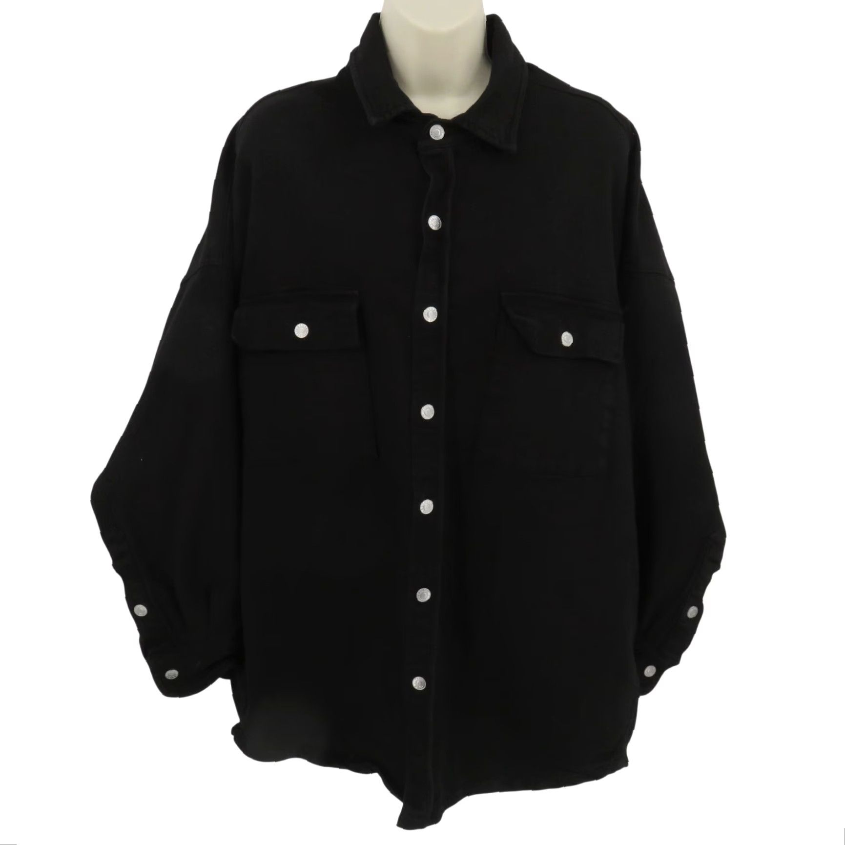 Frank & Eileen Frank & Eileen Shirt Jacket Mcloughlin Black Button Front Shacket Women XS/S Regular Jacket Size XS / US 0-2 / IT 36-38 - 2 Thumbnail