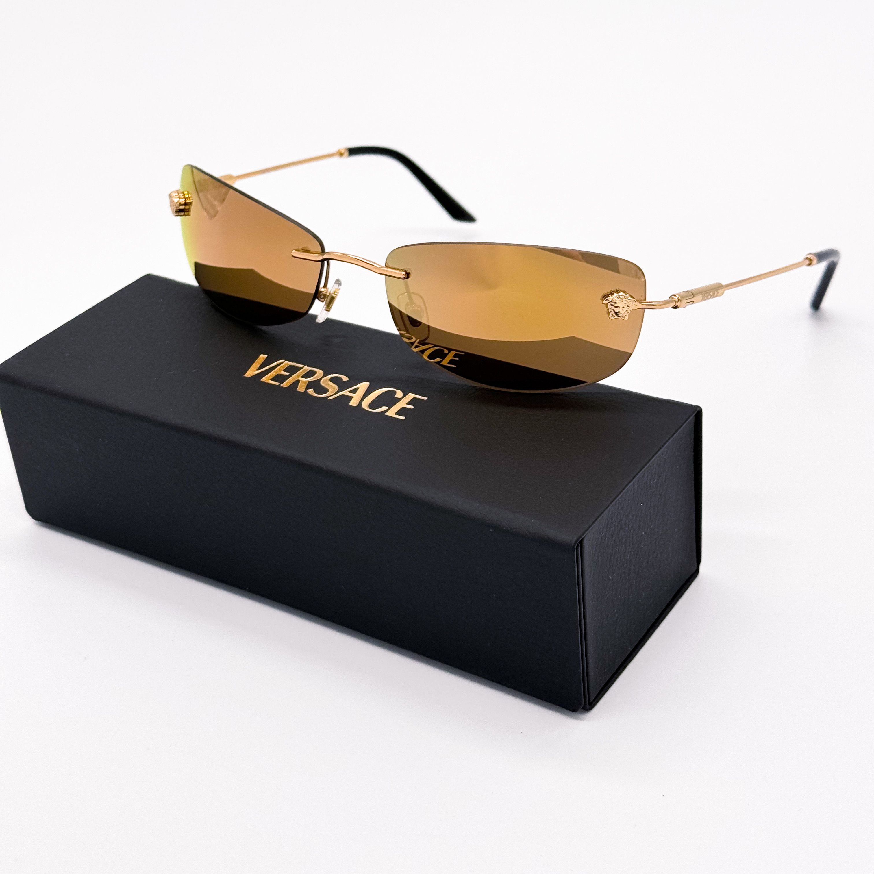 Versace NEW MOD 2279 1002/7I VERSACE SUNGLASSES VE2279 10027I GOLD Size ONE SIZE - 2 Thumbnail