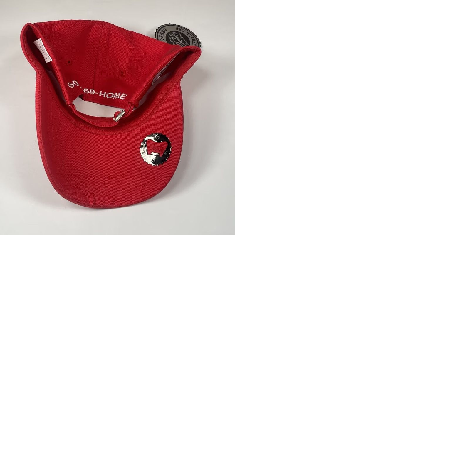 Vintage 360 HeadGear Baseball Cap Hat Adjustable Red with Built In Bottle Opener Under Visor Mens Adults Cap Size ONE SIZE - 9 Thumbnail