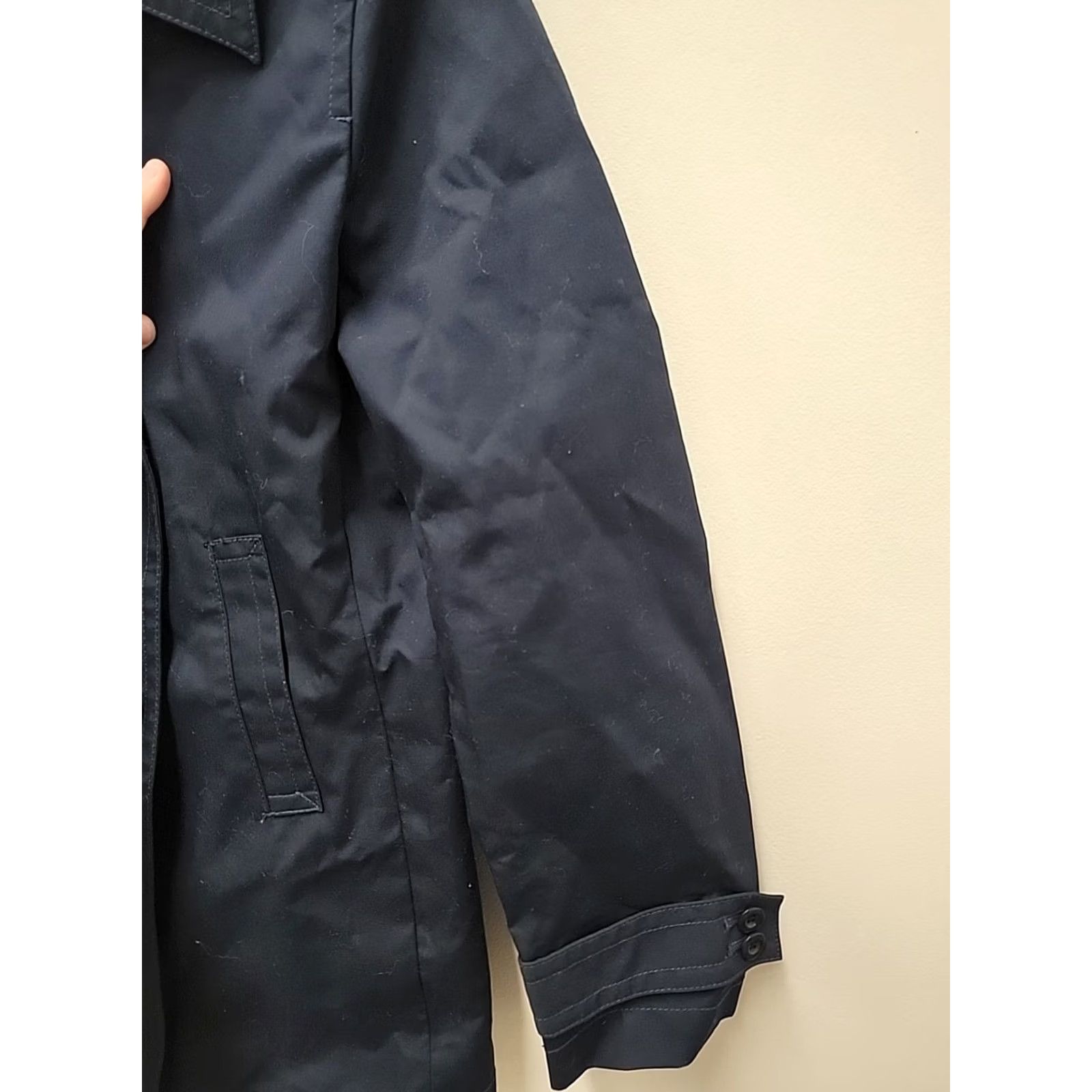Banana Republic VINTAGE Banana Republic Women's Pea Coat Navy Cotton Size M Modern Regular Coat Size M / US 6-8 / IT 42-44 - 6 Thumbnail