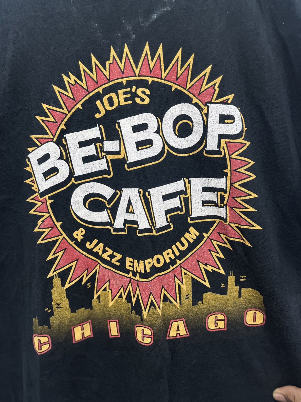 Fruit Of The Loom Vintage 90’s Joe’s Be-Bop Cafe Chicago Tshirt Size US XXL / EU 58 / 5 - 2 Thumbnail
