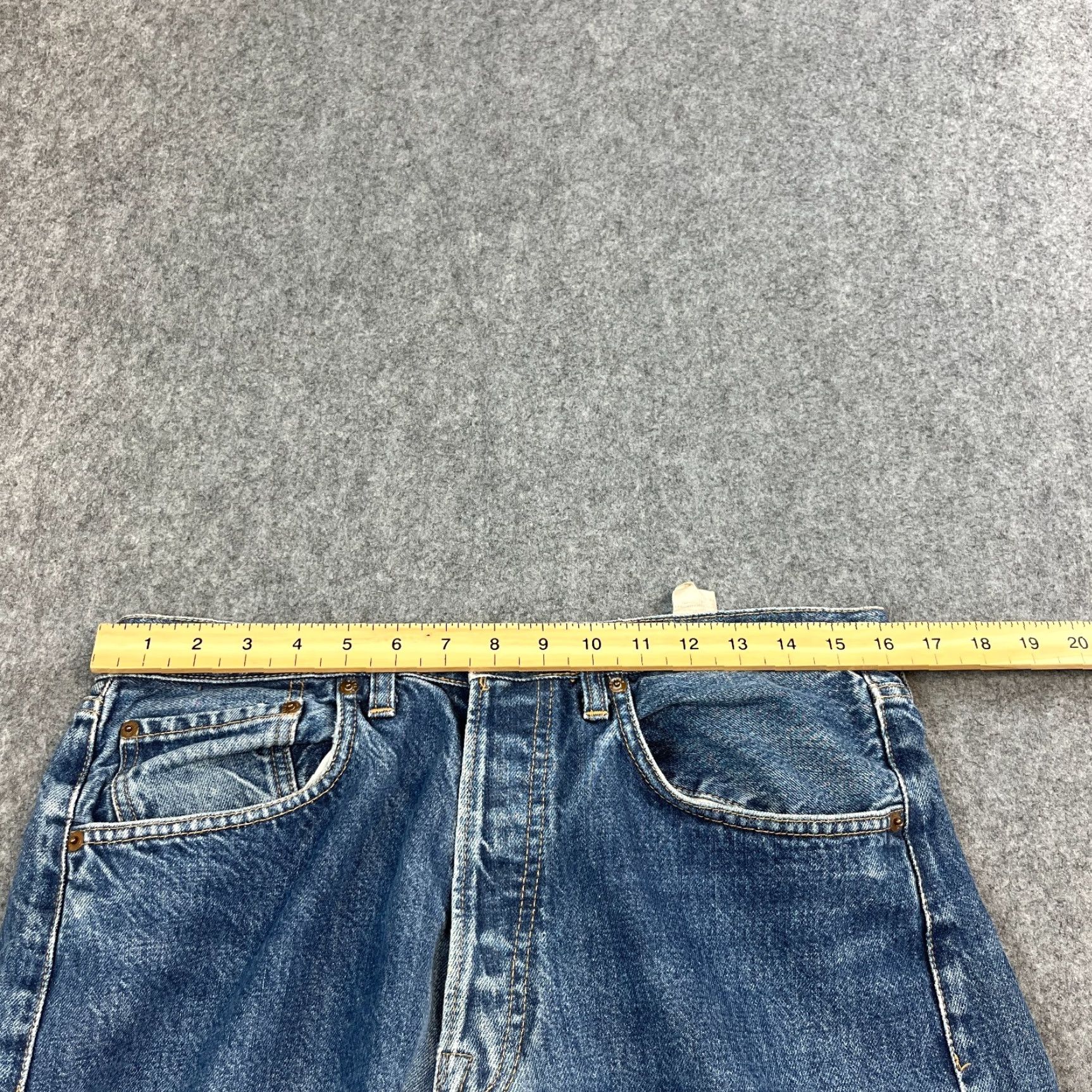 Replay Replay Jeans Relaxed Straight 32 Regular Mens Blue 100% Cotton Vintage Mid Wash Denim - 5-Pocket, Button Closure, Roomy Fit, Anbass, 34 Inside Leg Size US 32 / EU 48 - 6 Thumbnail