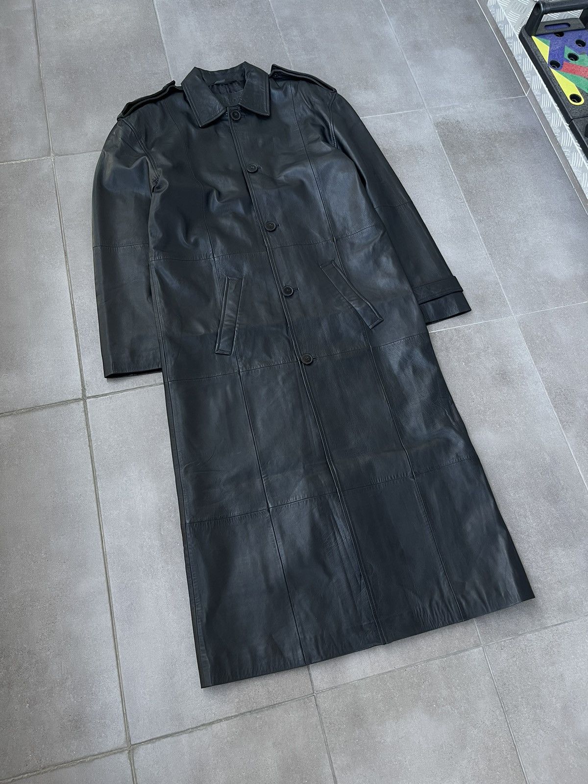 Leather !DS! AW22 Studio ID Long Paneled Leather Black Coat Size US M / EU 48-50 / 2 - 10 Thumbnail