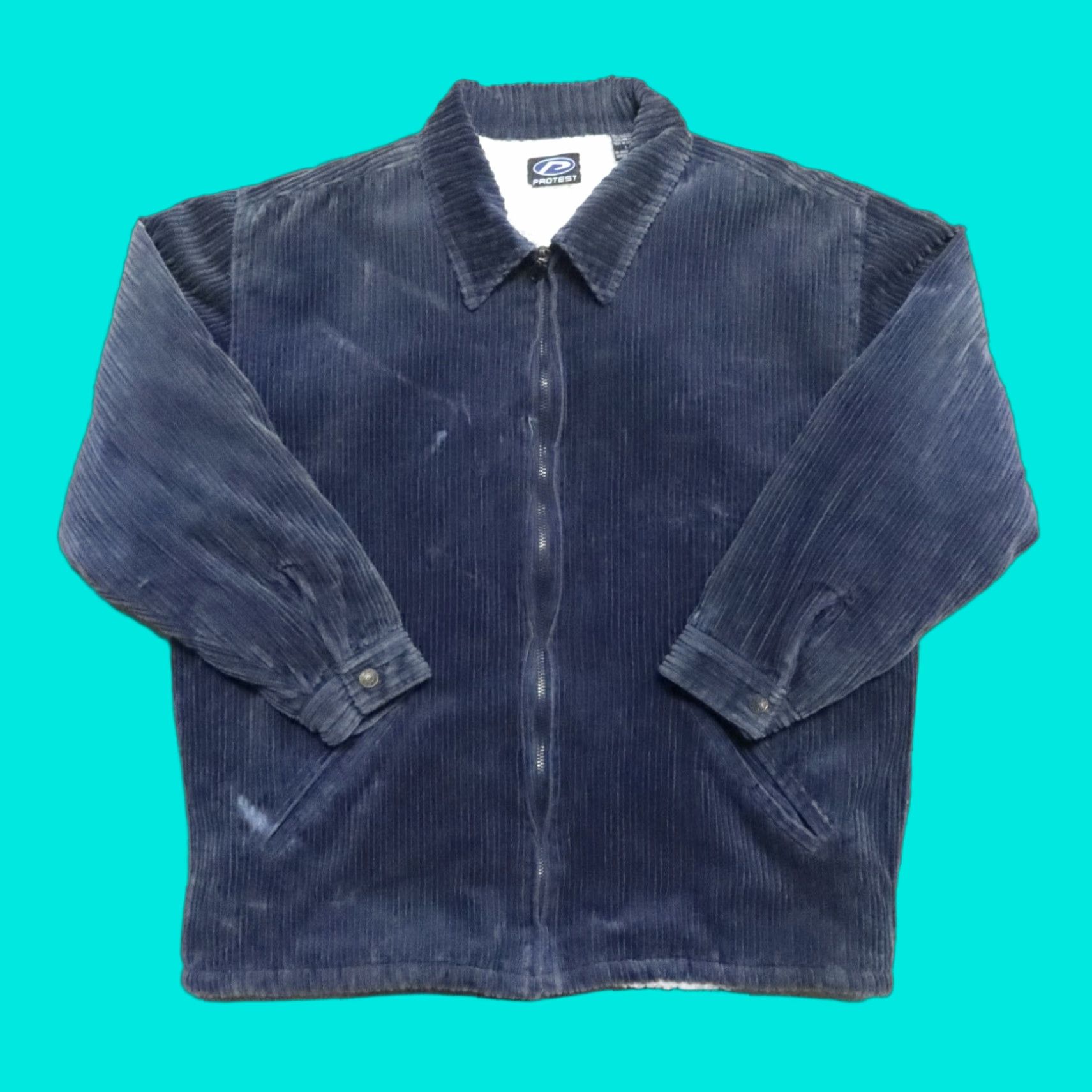 Vintage Vintage Protest Corduroy Jacket Navy Blue L Mens Jacket Size US L / EU 52-54 / 3 - 1 Thumbnail