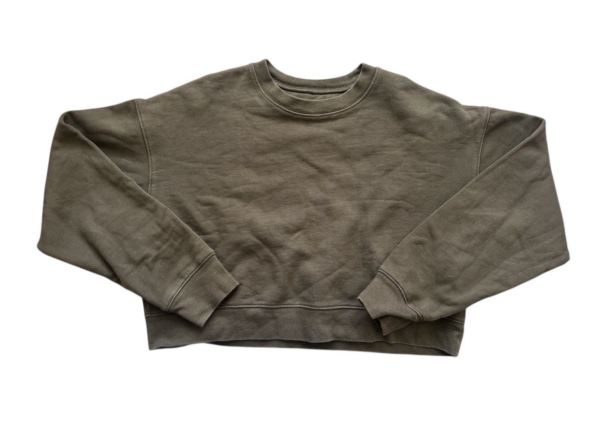Girlfriend Collective Girlfriend Collective Olive Green Cropped Sweatshirt | S Size S / US 4 / IT 40 - 1 Thumbnail