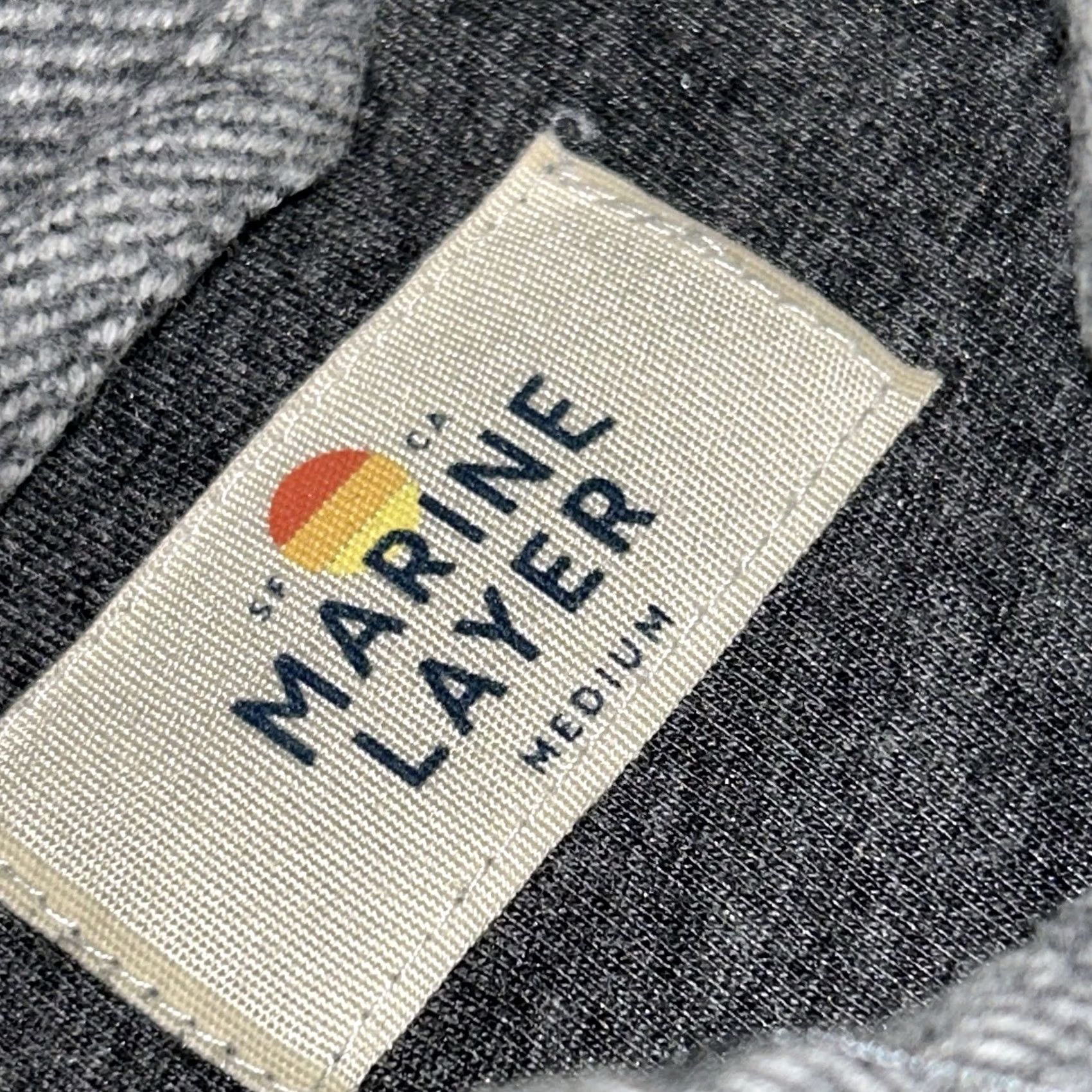 Marine Layer Marine Layer Karl Camping Shirt Flannel Shacket Shirt Men M Gray Pockets Button Down Lightweight Lined Casual Outdoor Jacket Size US M / EU 48-50 / 2 - 6 Thumbnail