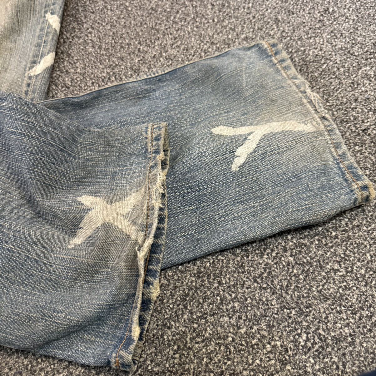 Japanese Brand Japanese Seditionaries Liberto Paint Thrashed Wideleg Denim Size US 32 / EU 48 - 10 Thumbnail